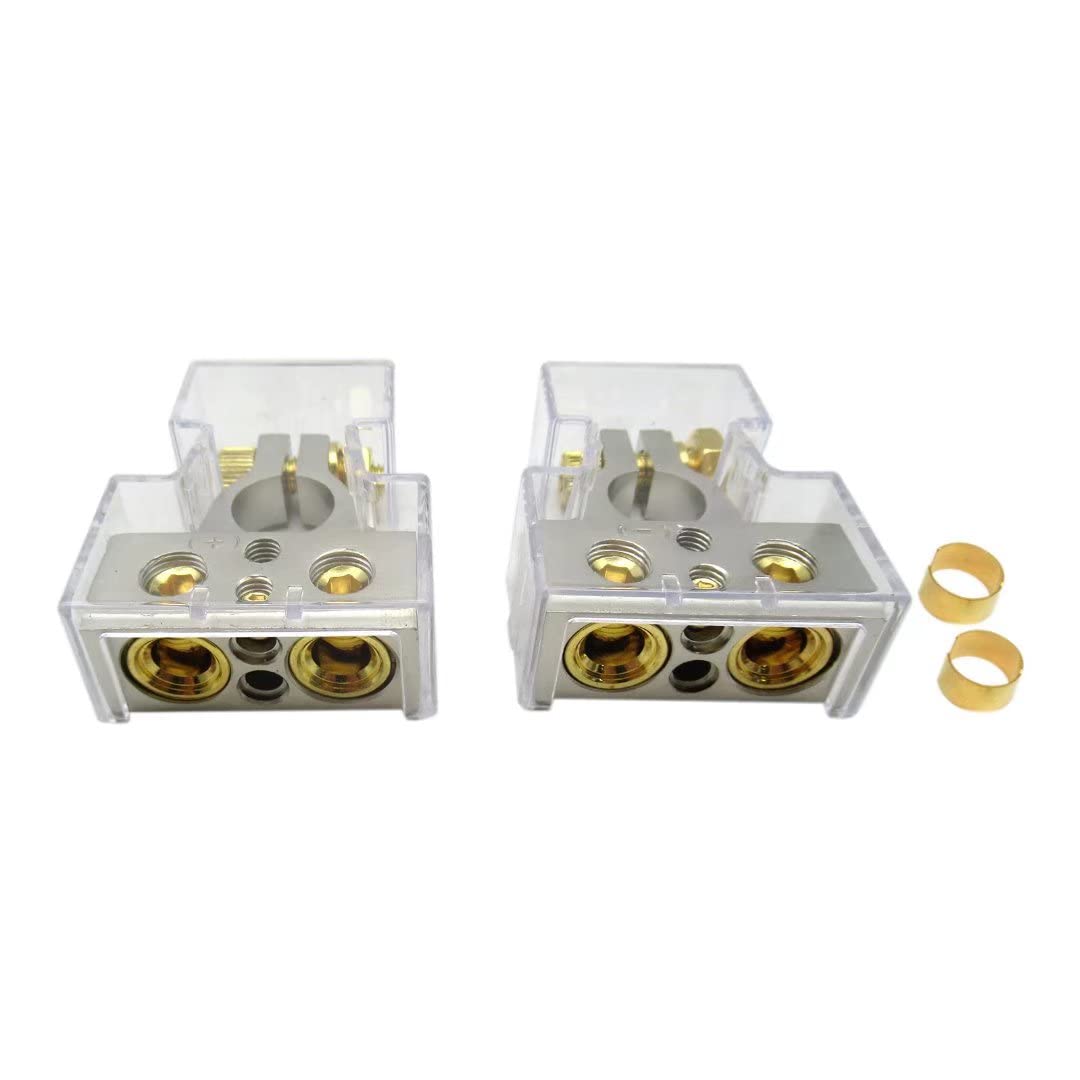 2PCS Heavy Duty Universal Battery Terminal Connectors - Positive & Negative Clamps for Car, Truck, Bus - Corrosion Resistant, Secure Connection - Ideal for Vehicle Maintenance & Emergency Battery Replacement