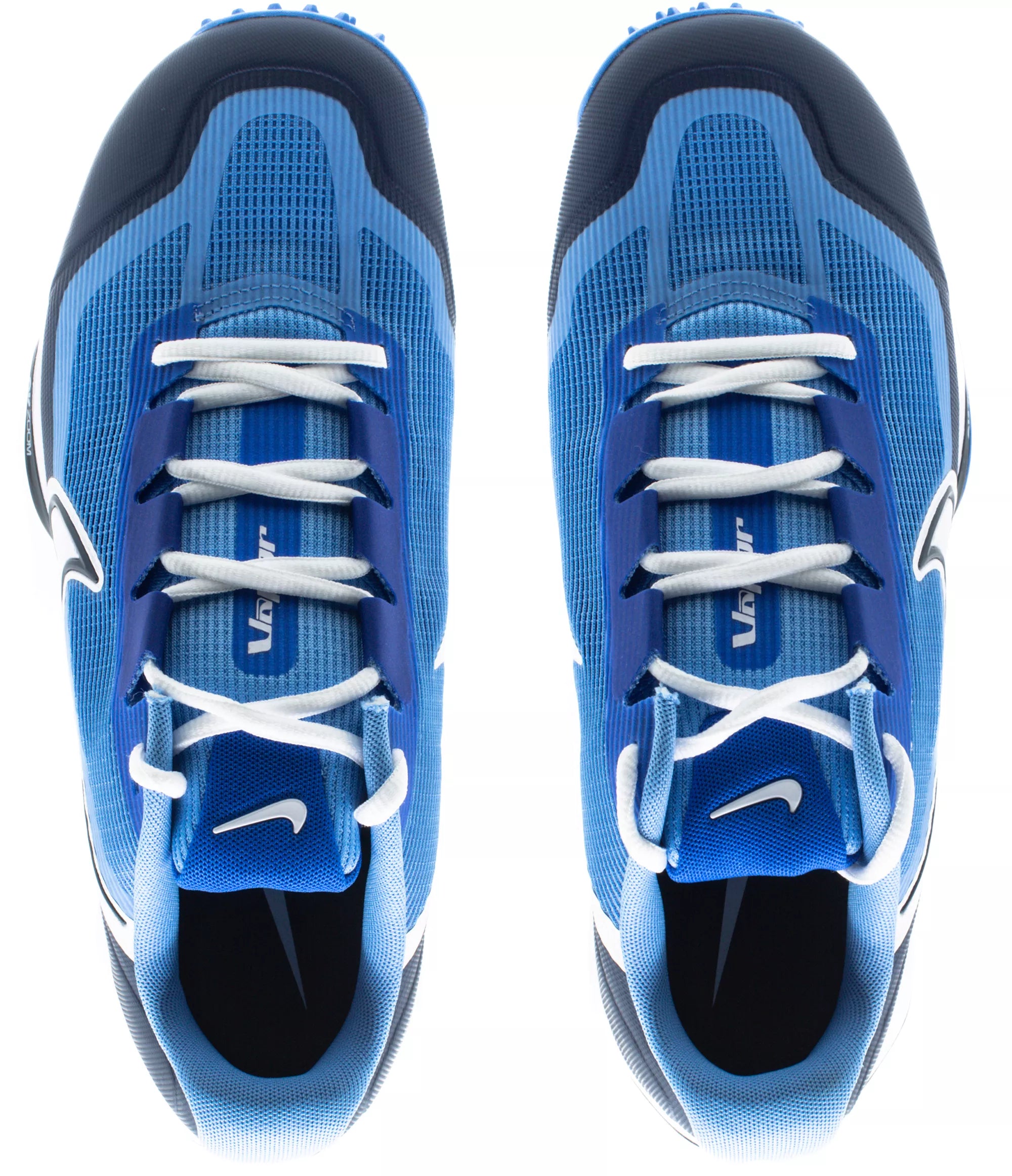 Nike React Vapor Drive 2 Cricket Shoes - Blue/White Rubber Spikes for Enhanced Traction | Perfect for Fast Bowling & Fielding on Grass Pitches
