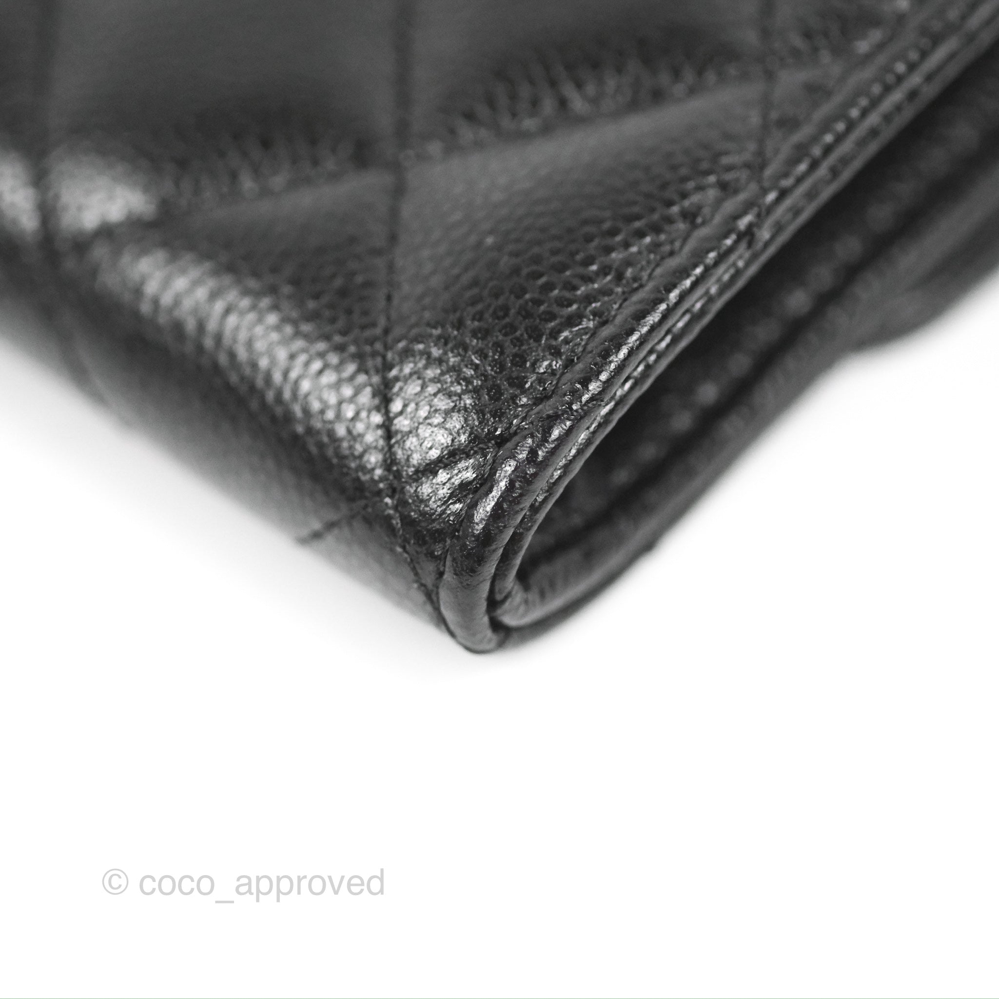 Chanel Classic Flap Coin Purse - Black Caviar Leather with Gold Hardware | Luxury Compact Wallet for Women | Perfect for Everyday Use & Special Occasions