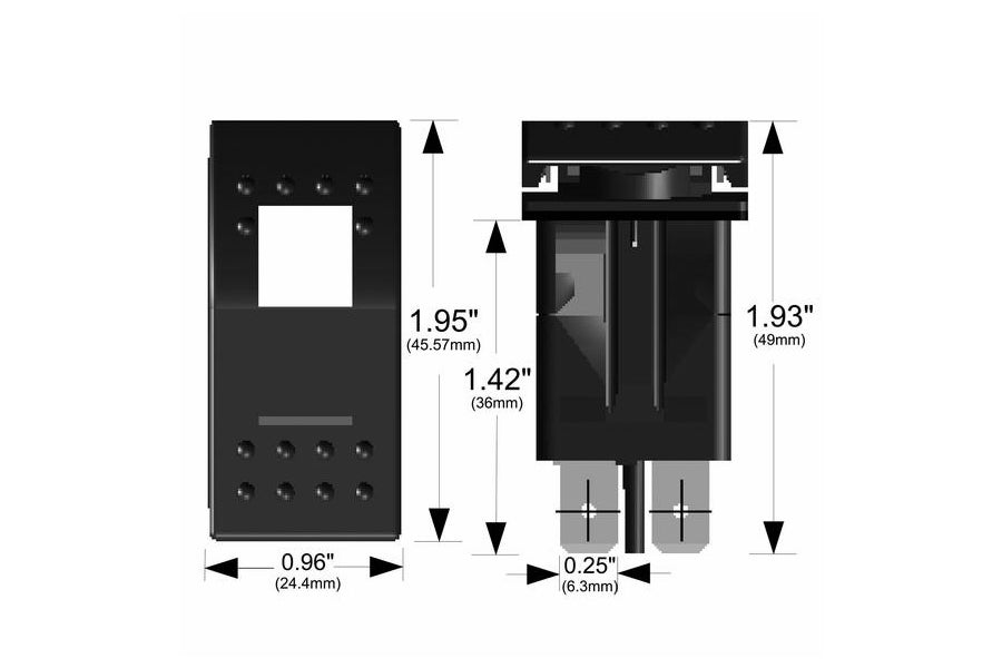 Bulldog Winch LED Rocker Switch - White | On/Off Control for Off-Road Vehicles & Marine Boats | Perfect for Jeep, Truck, ATV & Boat Lighting Systems