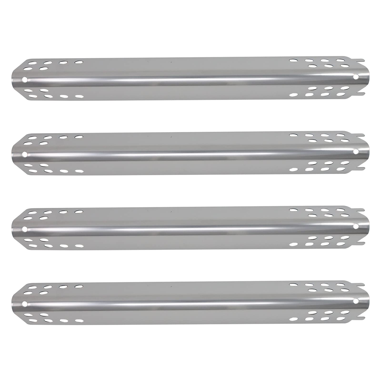 4-Pack Stainless Steel BBQ Grill Heat Shield Plates - Compatible with Char-Broil 466645115, Replacement Flame Tamer, Guard & Deflector - Perfect for Backyard Grilling, Outdoor Cooking & BBQ Parties (15