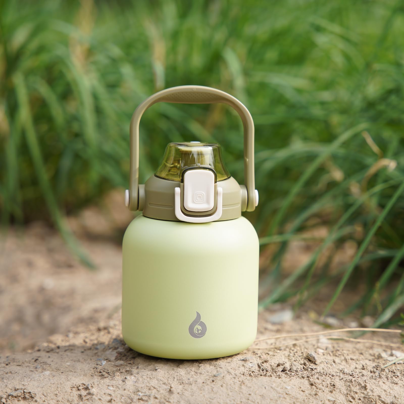 BPA Free 27 oz Insulated Stainless Steel Water Bottle with Straw & Handle - Leakproof, Cute Light Green Thermos for Men & Women - Perfect for Gym, Hiking, Office & Outdoor Activities