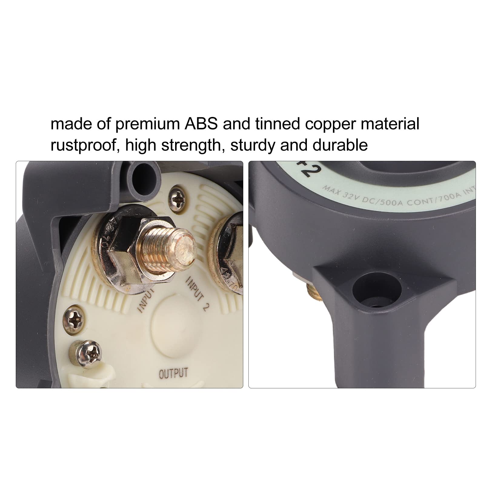 Aramox 500A Heavy Duty Marine Battery Selector Switch - 4 Position Battery Disconnect Cut Off Switch for RV, Boat, Truck & Off-Grid Power Systems | Perfect for Marine, Automotive & Emergency Power Applications