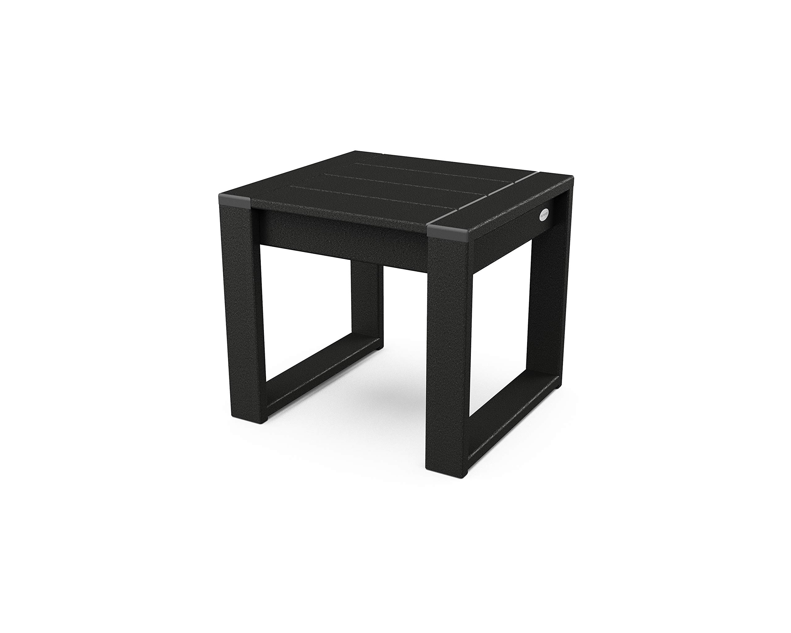 POLYWOOD® Black Edge End Table - Durable Outdoor Side Table for Patio, Deck, or Poolside Use