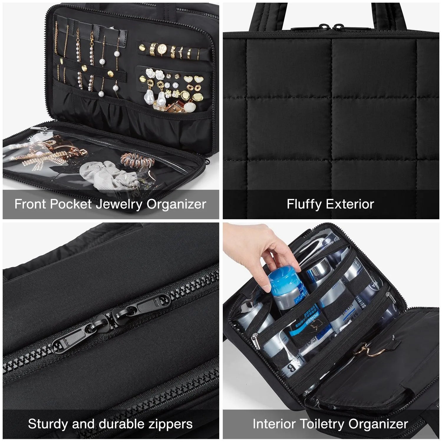 SpaceSaver Toiletry Bag - Waterproof Hanging Travel Cosmetic Organizer for Men & Women - Perfect for Camping, Gym, Business Trips & Vacation