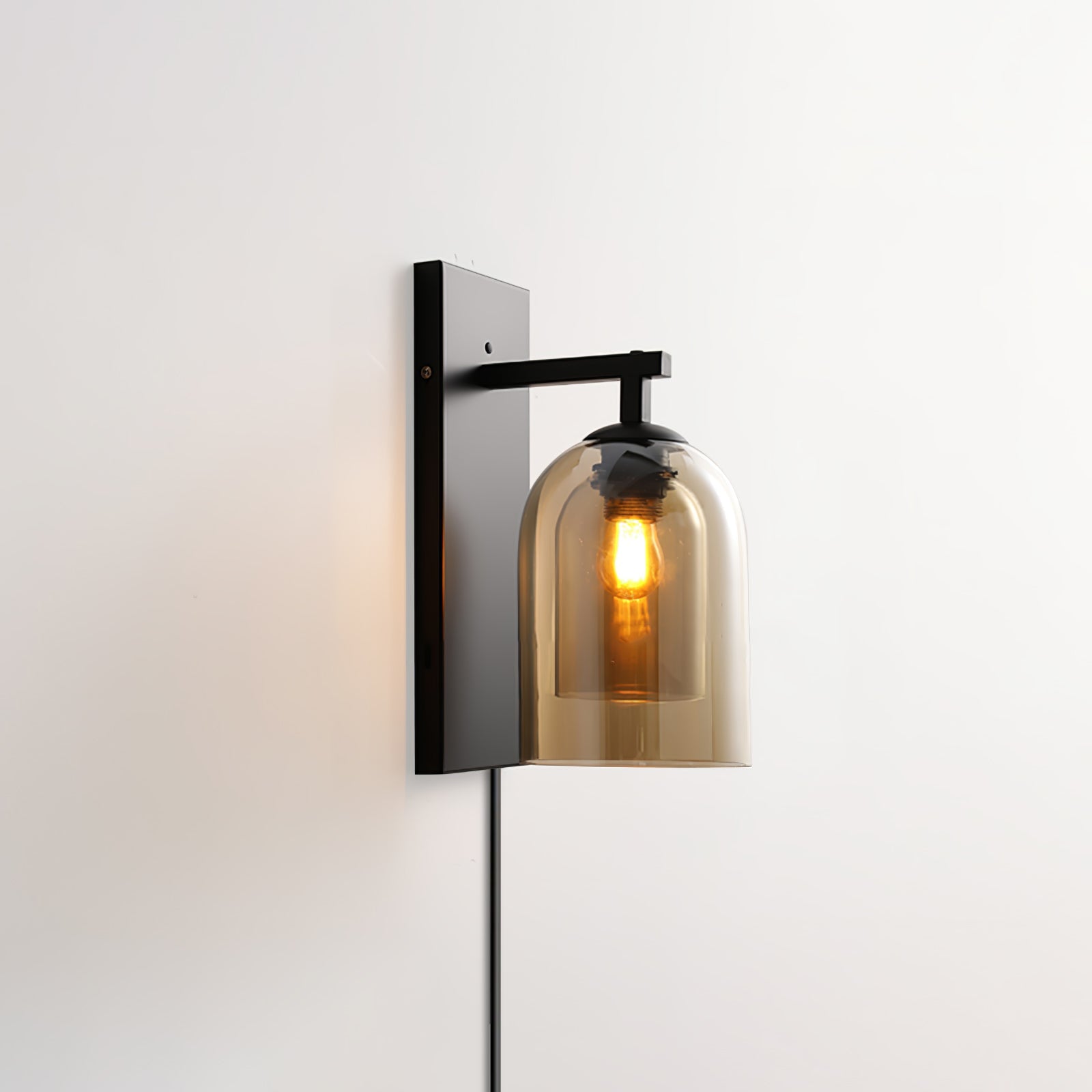 Modern Glass Tubular Plug-in Wall Lamp - Sleek Minimalist Design for Living Room, Bedroom, or Hallway Lighting - Easy Installation, Energy Efficient LED Light Fixture