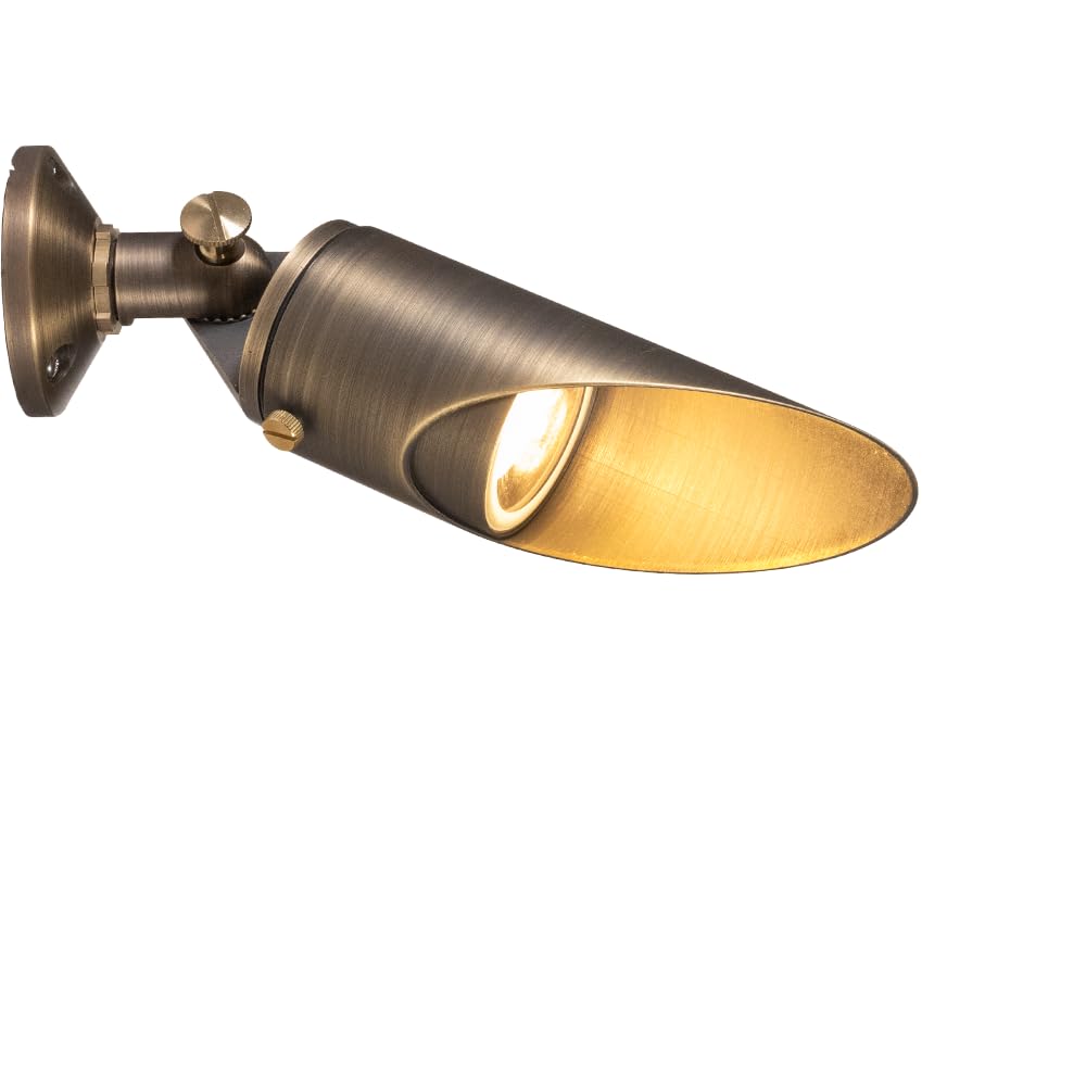 VOLT 12V Bronze Cast Brass Outdoor Downlight with 5W 2700K Warm White MR16 LED Bulb - Low Voltage Landscape Lighting for Yard, Lawn, Patio, Driveway & Moonlighting | Durable Surface Mount Fixture for Garden, Pathway & Deck Illumination