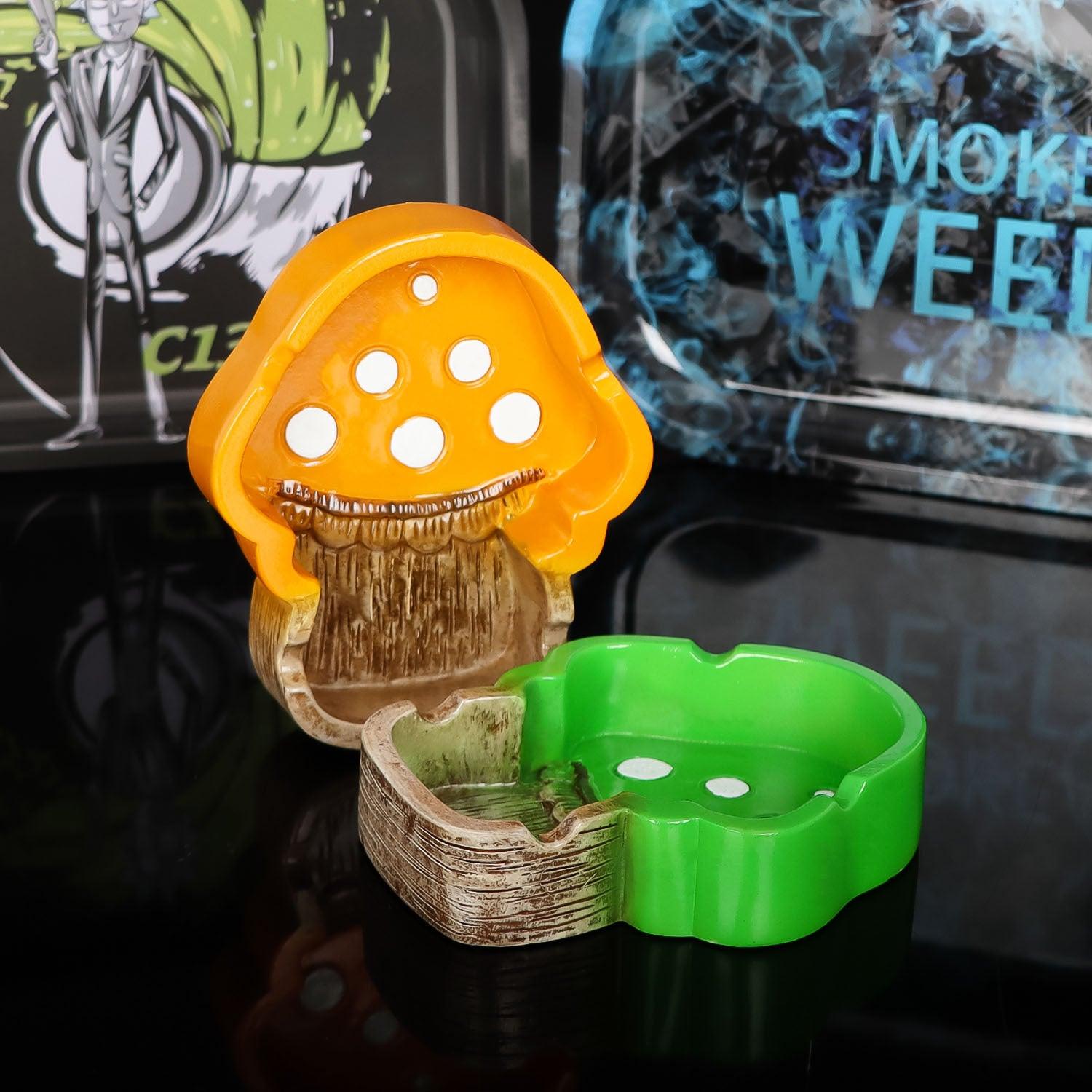 Mini Mushroom Polyresin Ashtray - Smoking Accessories for Hand Pipes & Water Pipes - Perfect for Home, Office, and Outdoor Use