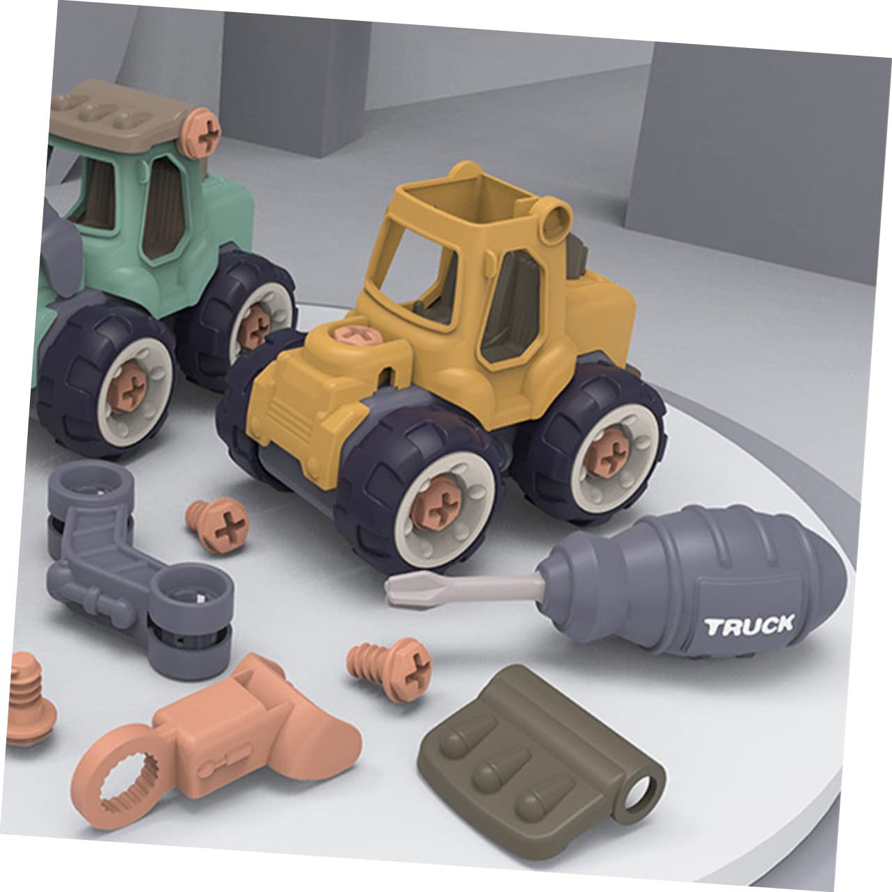 ifundom 4-Piece Mini Car Toy Set for Toddlers & Kids - Vehicle Puzzle Play Set for Boys & Girls - Perfect for Birthday Gifts, Early Learning & Pretend Play