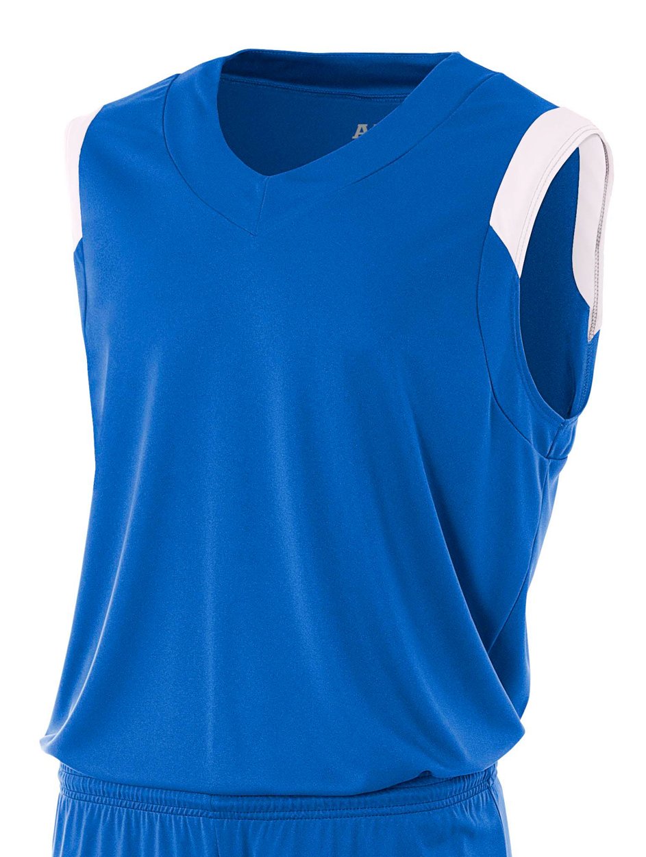 A4 Men's Moisture-Wicking V-Neck Muscle Shirt - Quick Dry Activewear for Gym, Running & Workouts