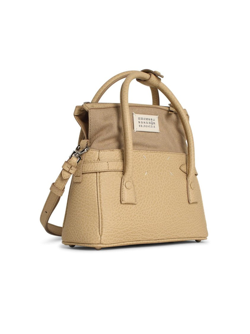 5Ac East West Cream Leather Handbag for Women - Stylish Crossbody Purse for Work, Travel & Everyday Use