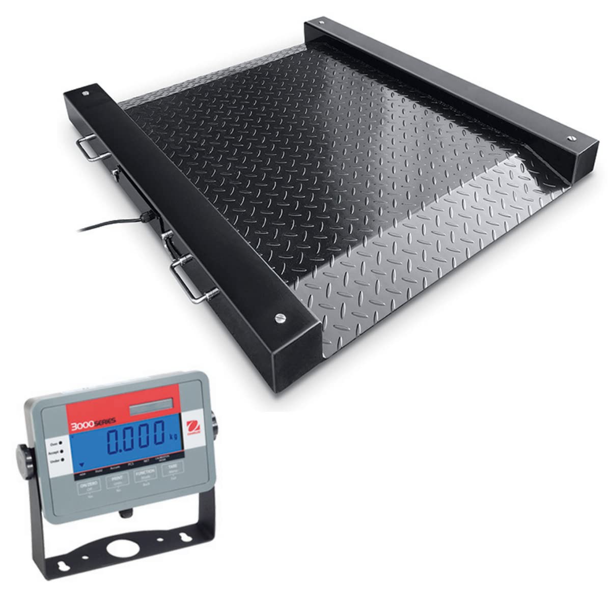 Ohaus DFD32M2500ER Defender® Drum Floor Scale - Heavy Duty Industrial Weighing for Drums, Barrels & Containers - Perfect for Warehouses, Shipping & Manufacturing