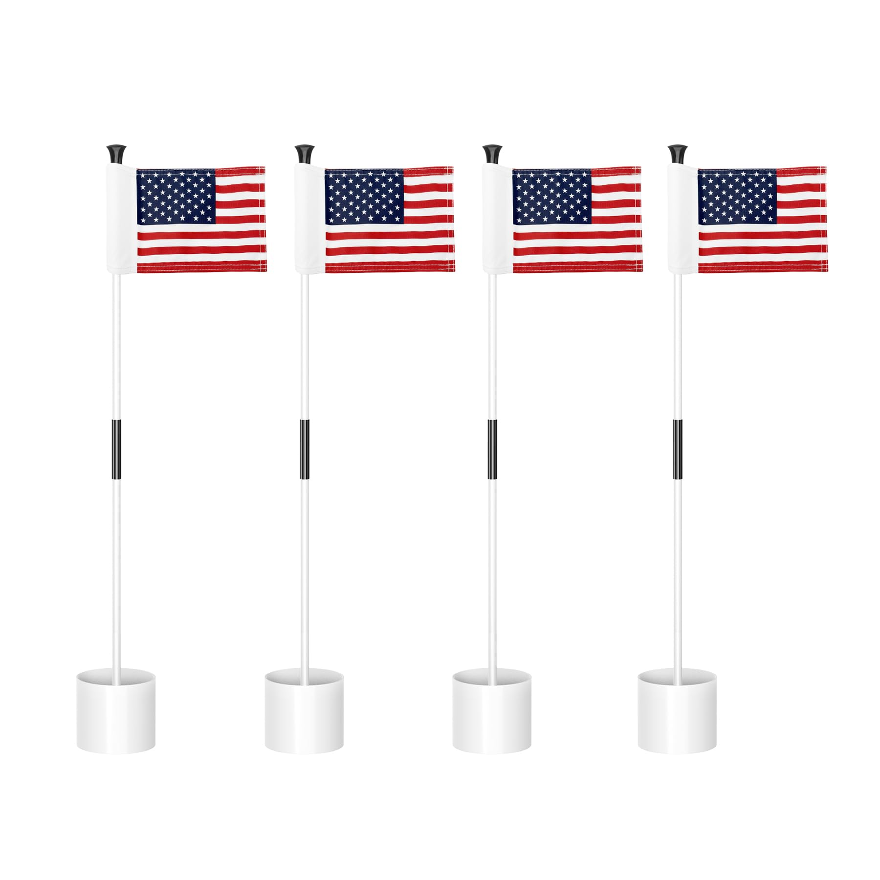 KINGTOP Golf Flagstick Mini - 3ft Practice Putting Green Flags for Yard & Golf Pin Flag Hole Cup Combo Kit | Portable 2-Section Fiberglass Design with Double-Side American Flag | Perfect for Backyard Golf Practice, Indoor Putting Greens & Outdoor Training