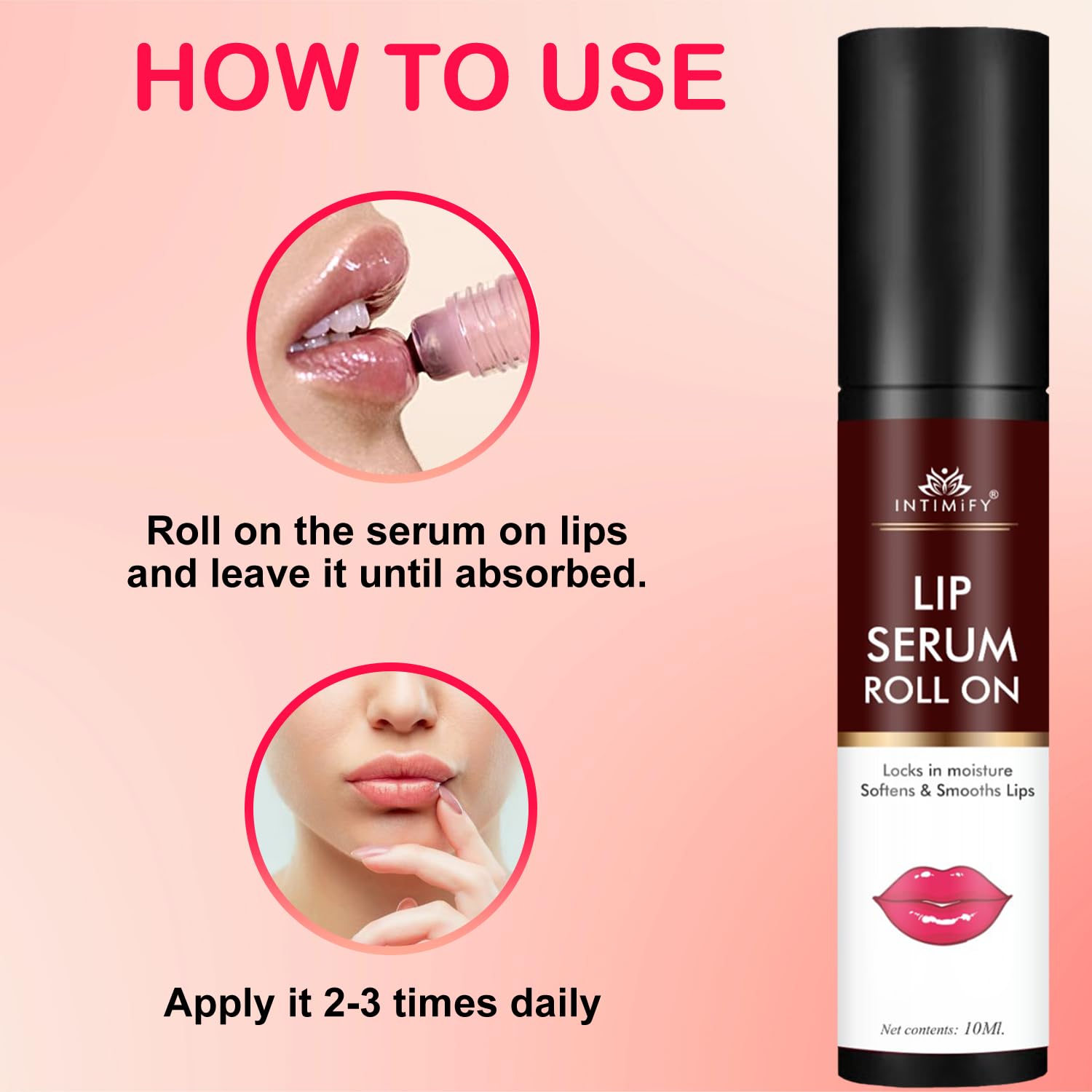 INTIMIFY Lip Brightening Serum for Dark Lips - Whitening & Moisturizing Treatment with Nourishing Formula to Soften Lips for Men & Women - 10ml (Pack of 1) - Perfect for Daily Lip Care & Nighttime Hydration