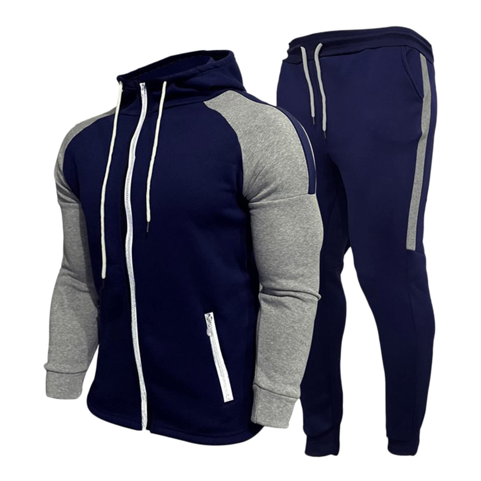 Blandoom Fossean Men's Regular Fit Tracksuit Set - Funny Graphic Hoodie & Jogger Pants for Running, Gym, Fishing & Casual Wear (33