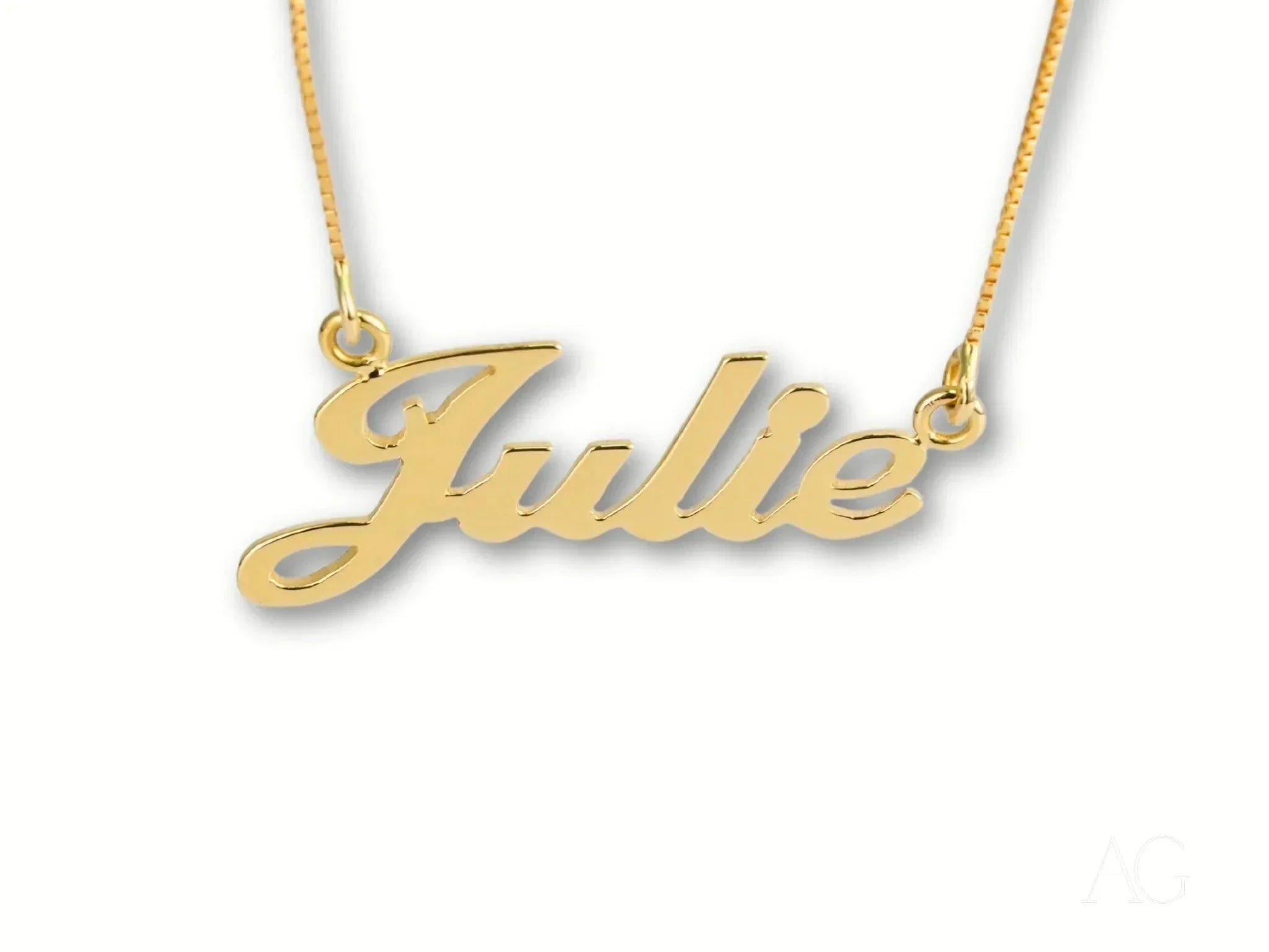 Golden Signature Necklace for Women - Personalized Nameplate Pendant Jewelry Gift for Her | Perfect for Anniversaries, Birthdays & Special Occasions