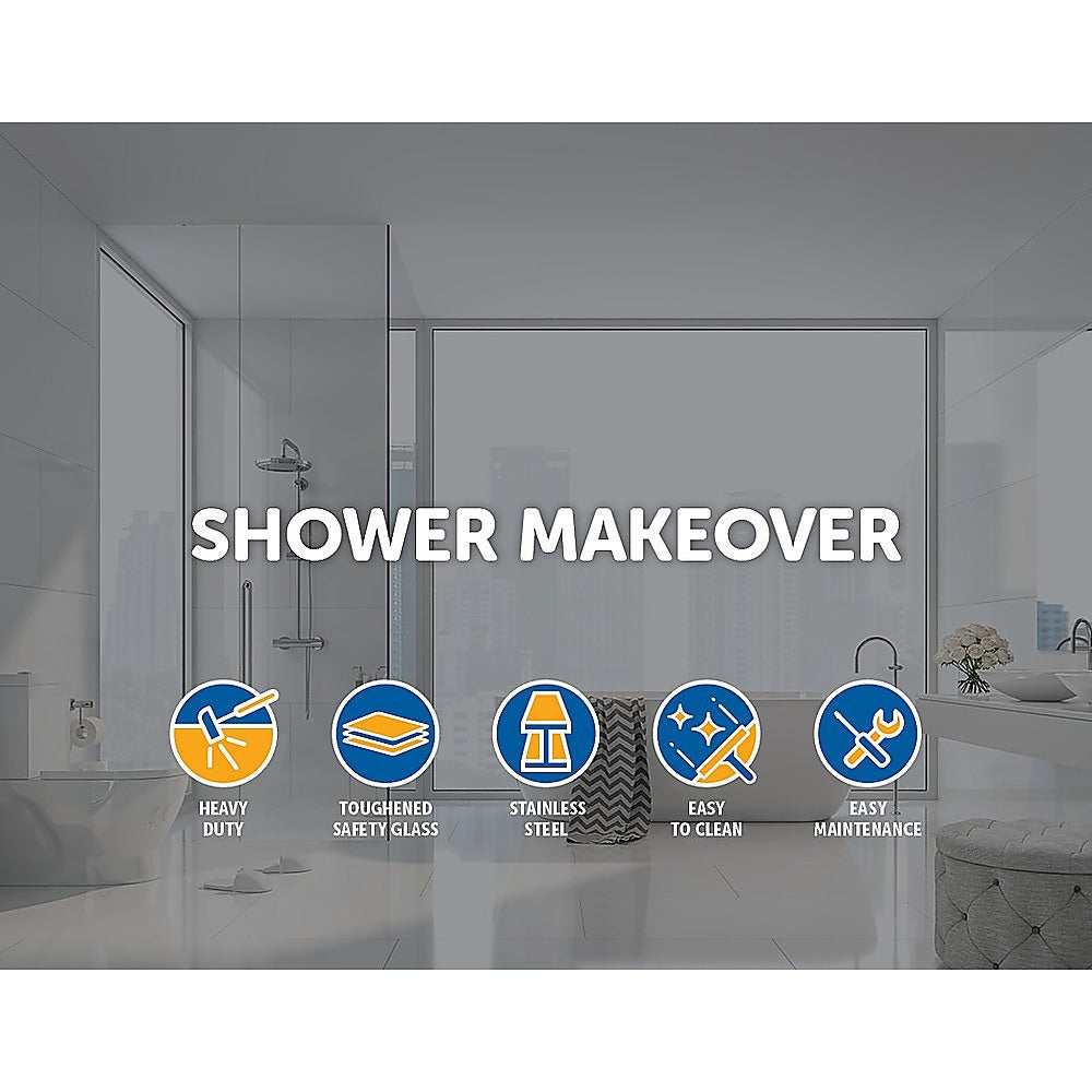 10mm Frameless Shower Screen 110x200cm - Della Francesca Wall-to-Wall Glass Enclosure for Modern Bathrooms | Sleek Waterproof Design for Spa-Like Shower Experience