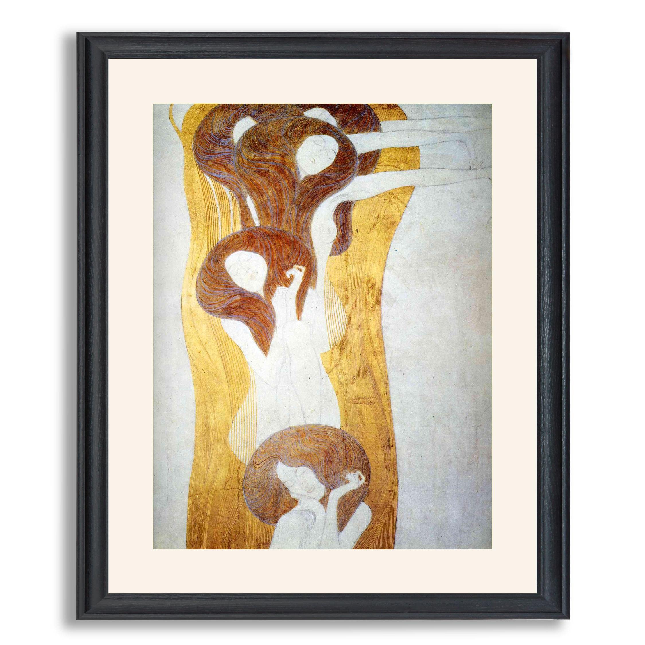 Gustav Klimt Beethoven Frieze Framed Art Print - Premium Canvas Wall Art Reproduction for Home & Office Decor | High-Quality Gallery Wrapped Painting in Wood Frame | Perfect for Living Room, Bedroom & Art Gallery Display