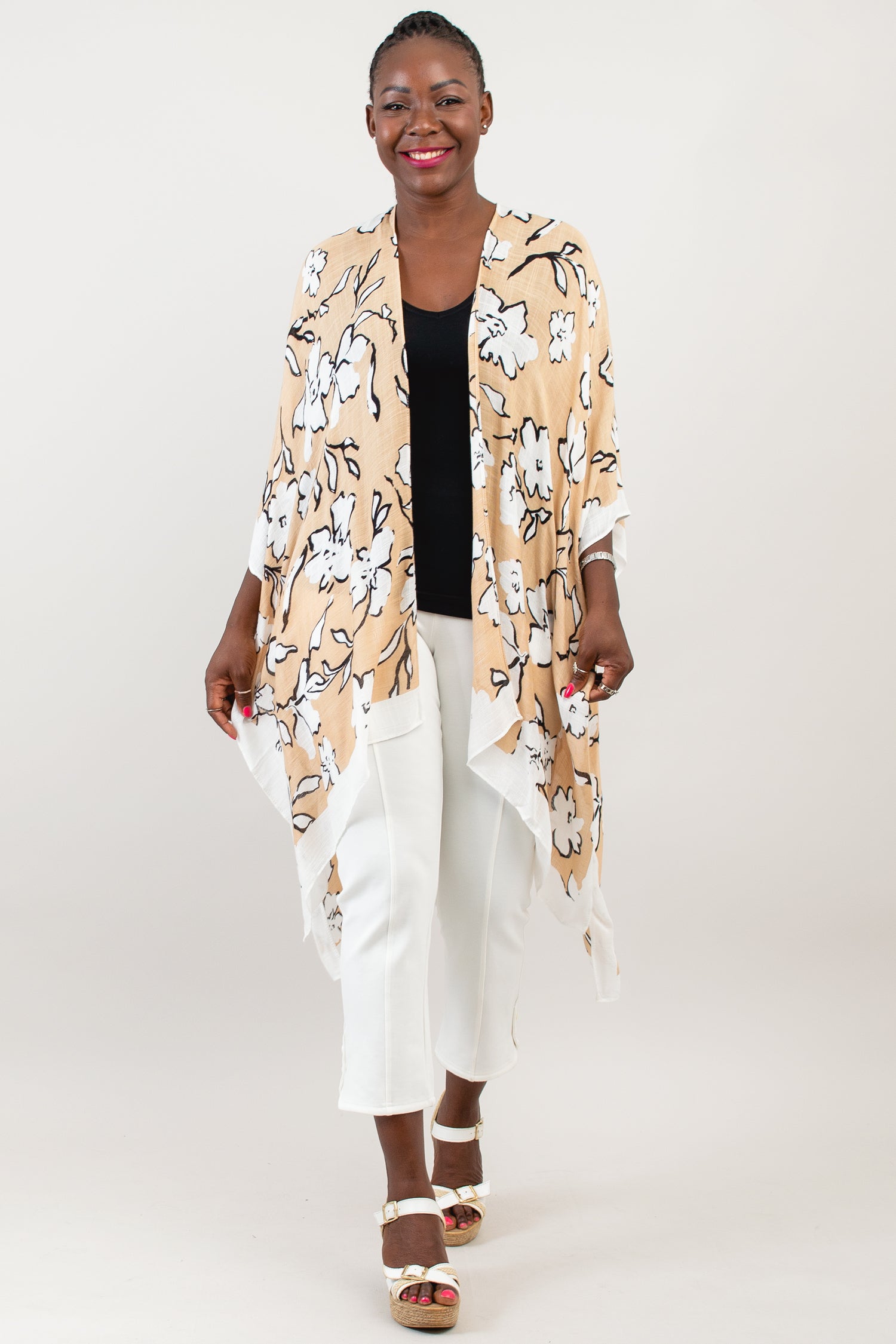 Darcy Taupe Bloom One Size Women's Fashion Top - Perfect for Casual Outings, Date Nights & Office Wear