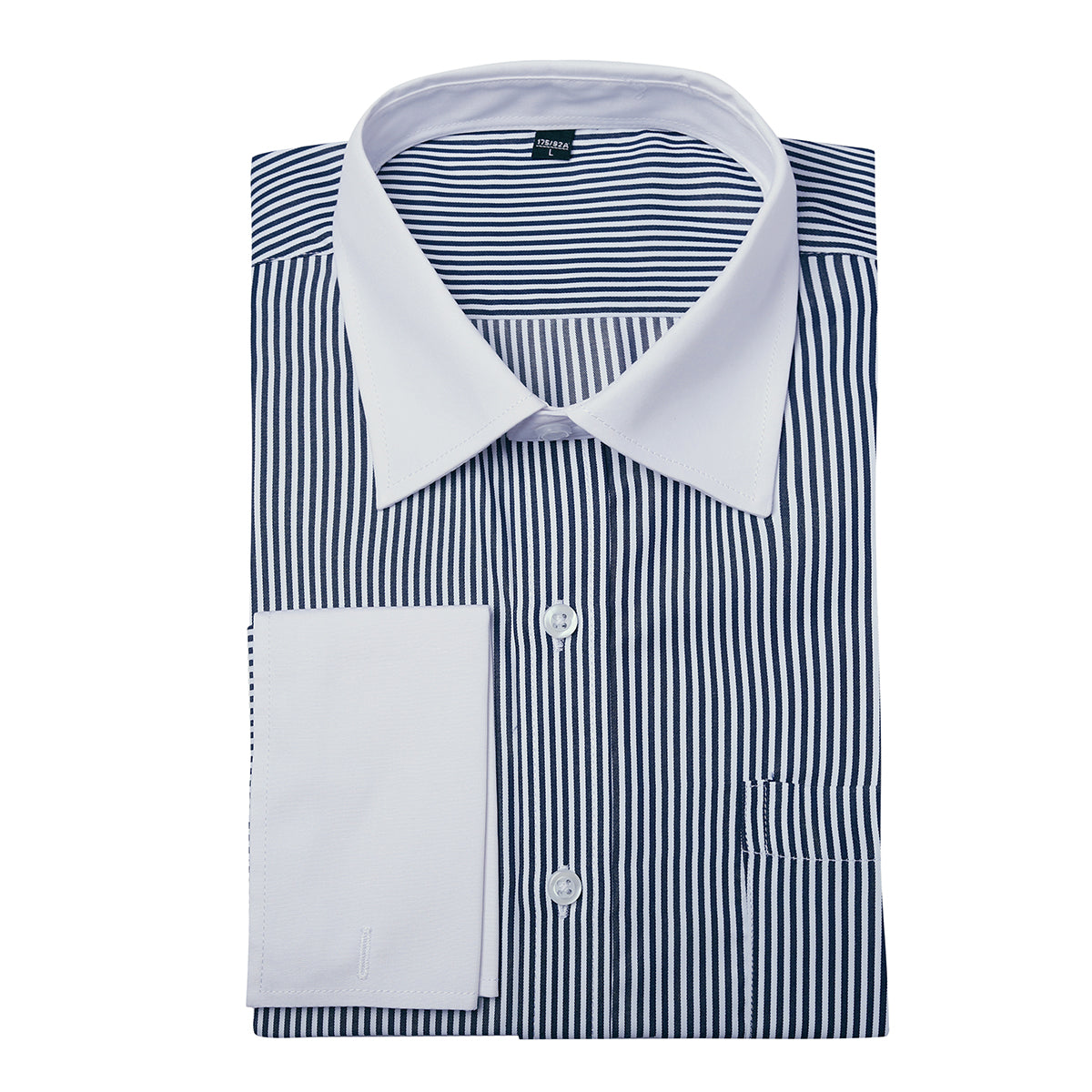 Slim Fit Men's Dress Shirt - Button Down Striped Checkered Shirt in Black | Formal & Business Attire for Office & Special Occasions