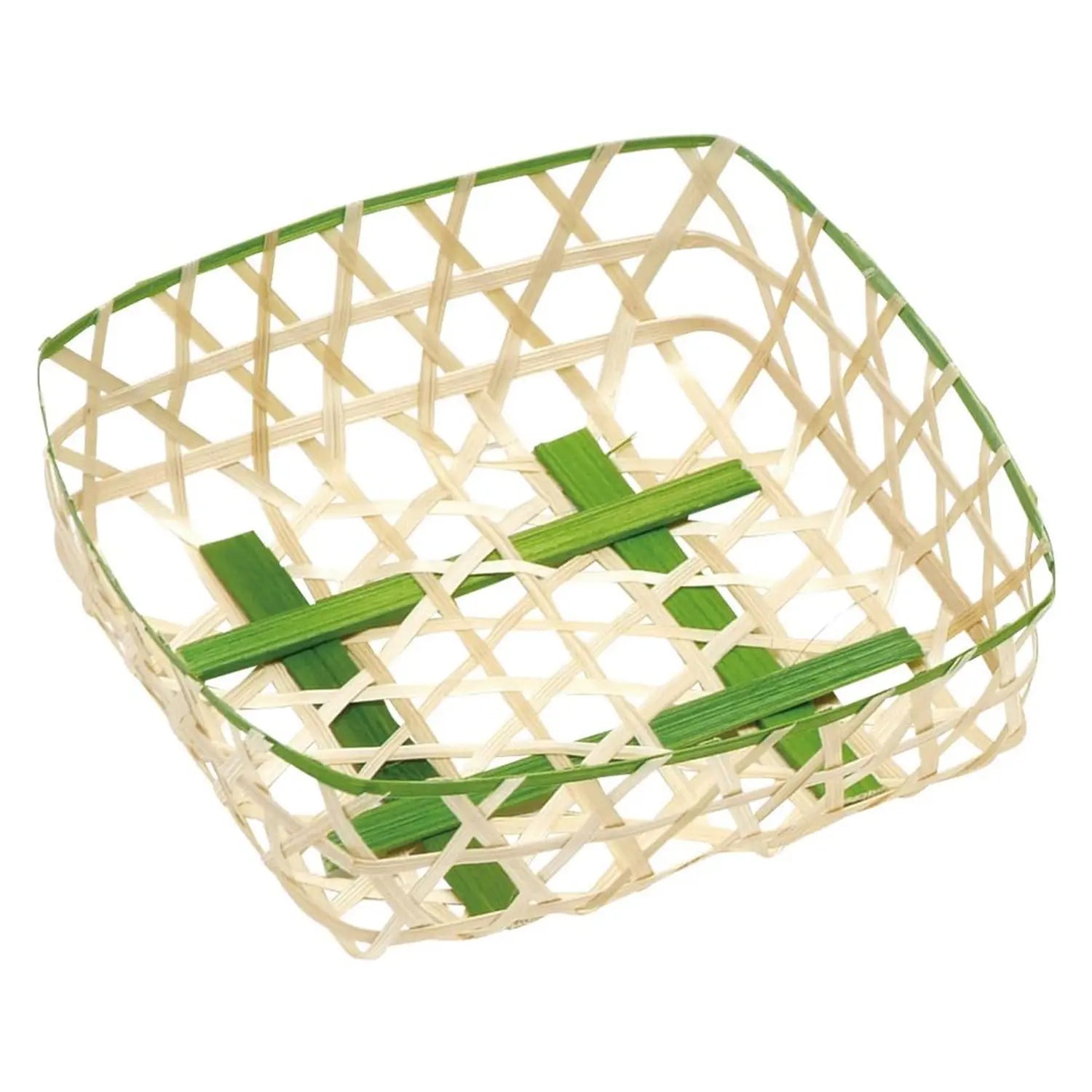 Manyo Bamboo Small Square Serving Basket - Eco-Friendly & Durable for Snacks, Bread, Fruits - Perfect for Picnics, Parties & Home Decor