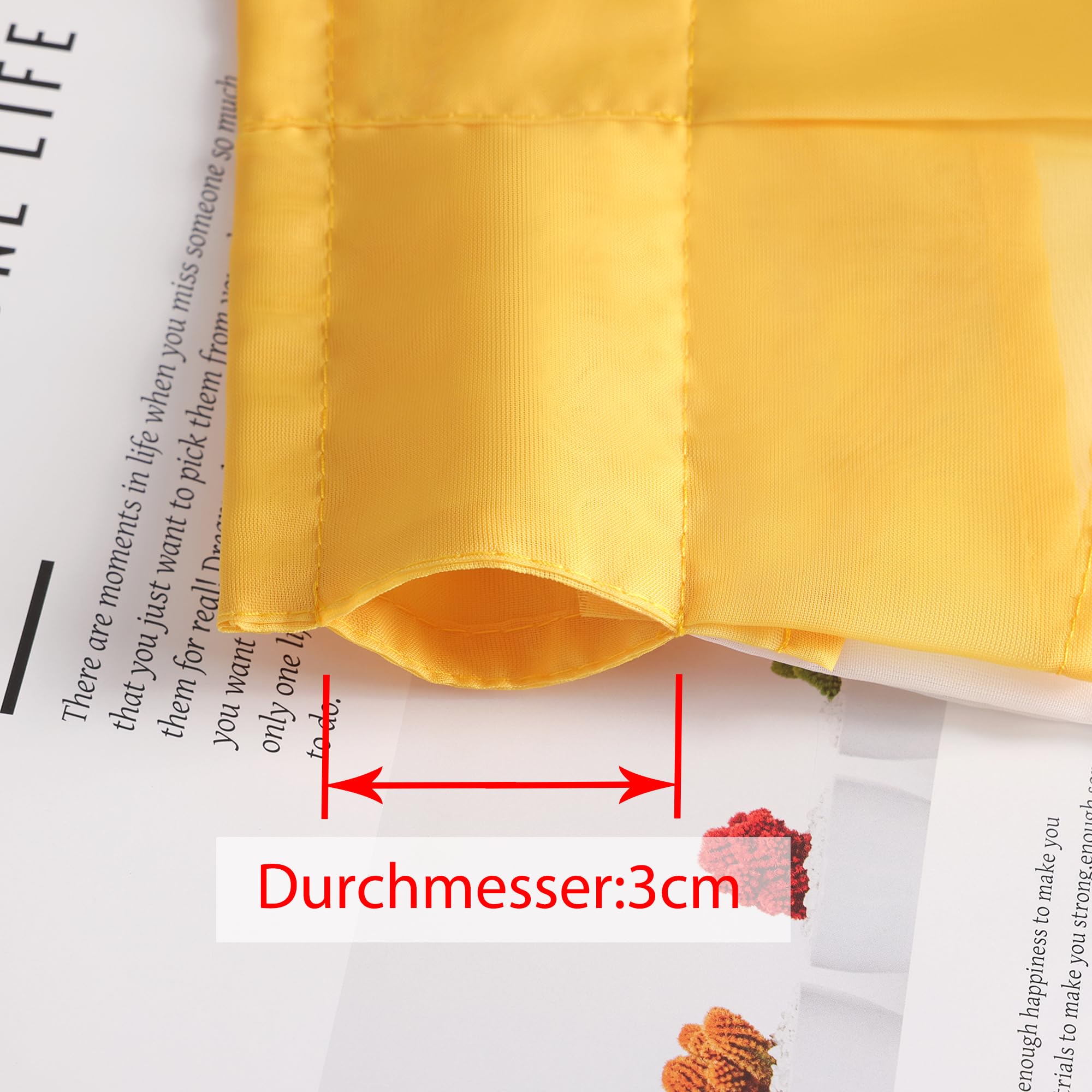 Elegant Yellow Window Valance Rod Pocket Sheer Voile Swag Curtain - 1 Piece (47x57 Inches) - Perfect for Kitchen, Living Room & Bedroom Decor