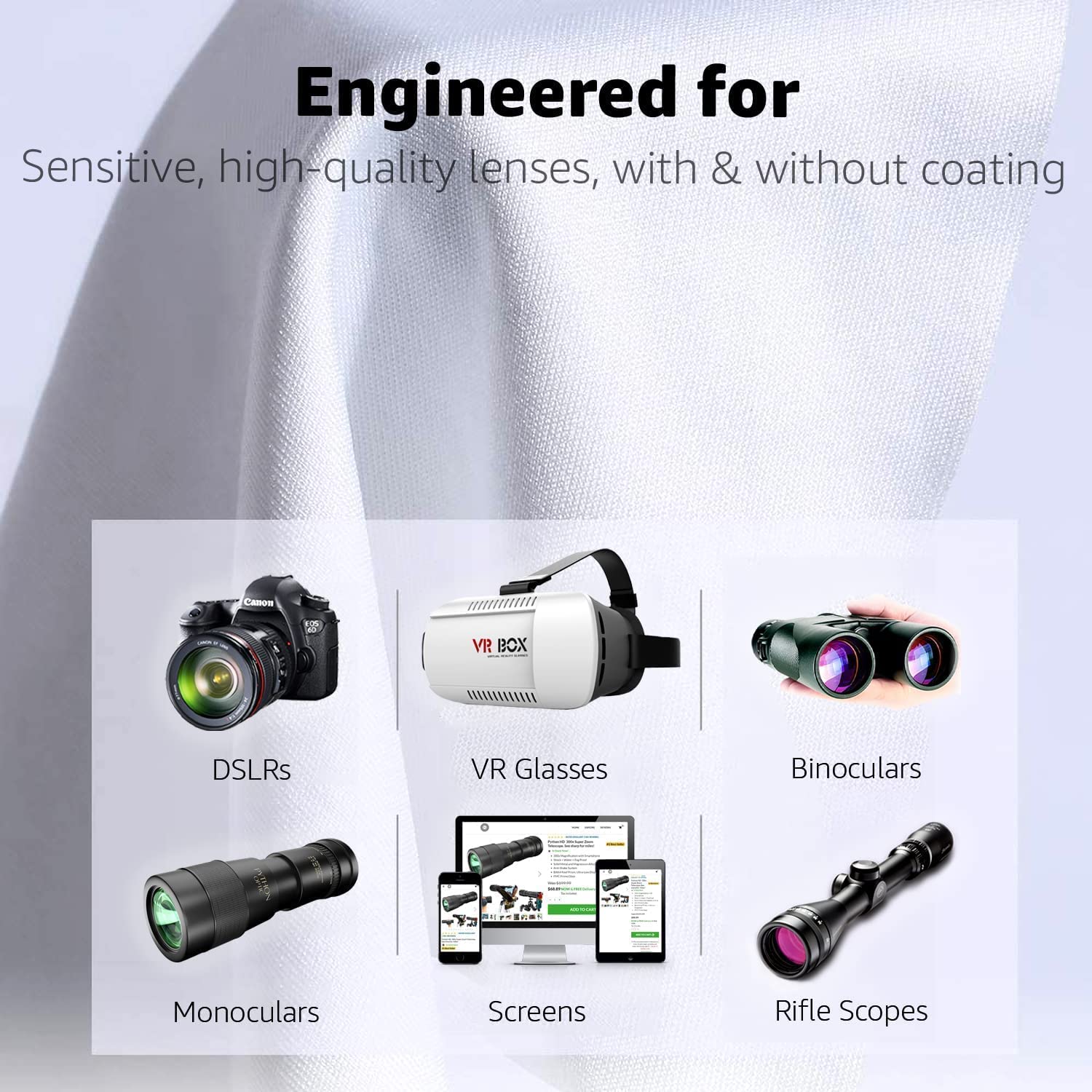 Premium Python OLED Microfiber Cleaning Cloth 12x16 Inch - Scratch-Free Lens & Glasses Cleaner for Apple Devices, TVs, Computers, Zeiss Lenses, Luxury Watches | Safe for Screens, Cameras, Eyewear & Delicate Optics | Perfect for Home, Office & Travel Use