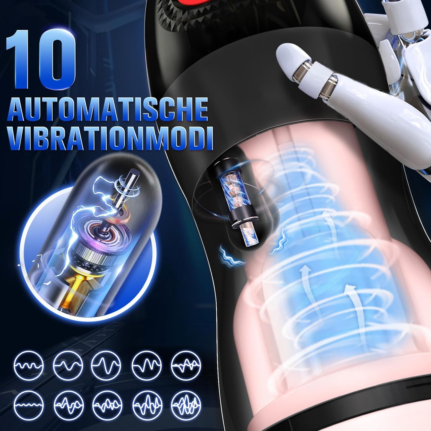 10-Speed Vibrating Male Masturbator with Heating & APP Control - 4-in-1 Rechargeable Penis Sleeve for Men - Perfect for Solo Play, Couples Fun & Discreet Pleasure at Home