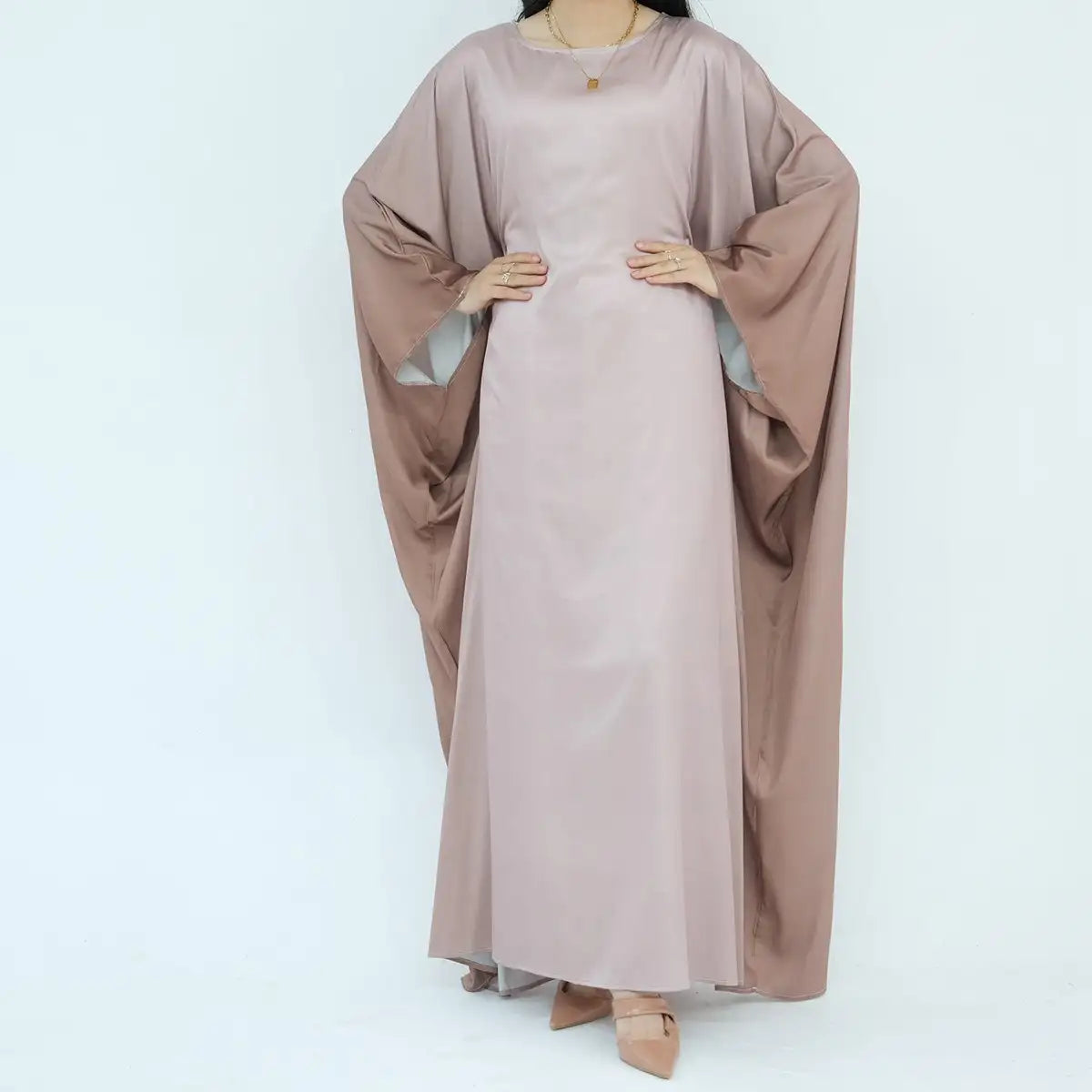 Elegant Butterfly Gradient Batwing Sleeve Women's Farasha Abaya Dress for Muslim Prayer, Wedding & Special Occasions