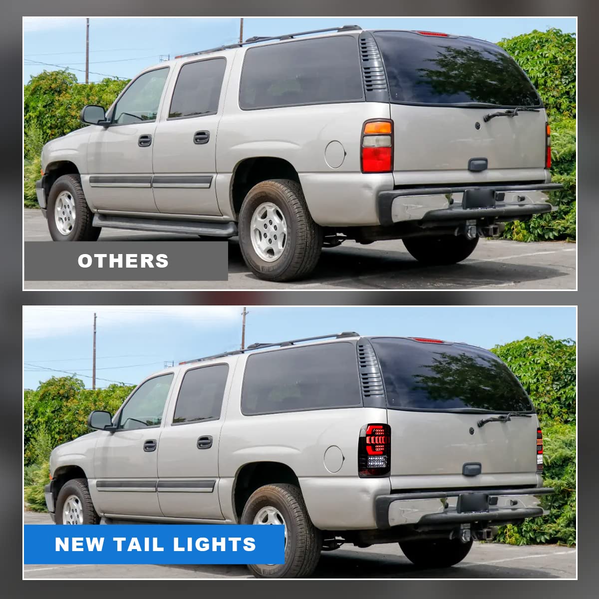 Nixon Offroad Full LED Tail Lights Assembly for 2000-2006 Chevy Tahoe & GMC Yukon - DRL, Brake, Reverse, Turn Signal Lights (Clear Lens) - Perfect for Off-Roading, Night Driving & Custom Truck Upgrades