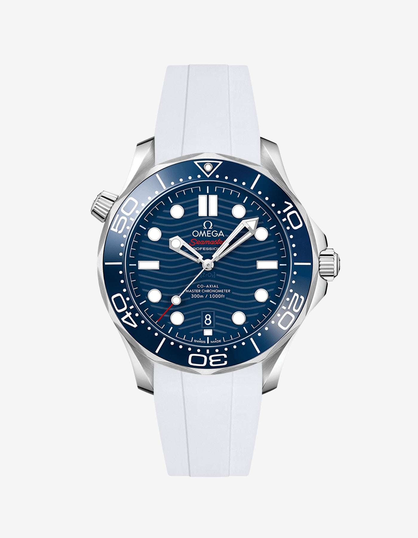 Omega Seamaster Diver 300 42mm Blue Rubber Replacement Strap - Durable & Comfortable Watch Band for Swimming, Diving & Everyday Wear