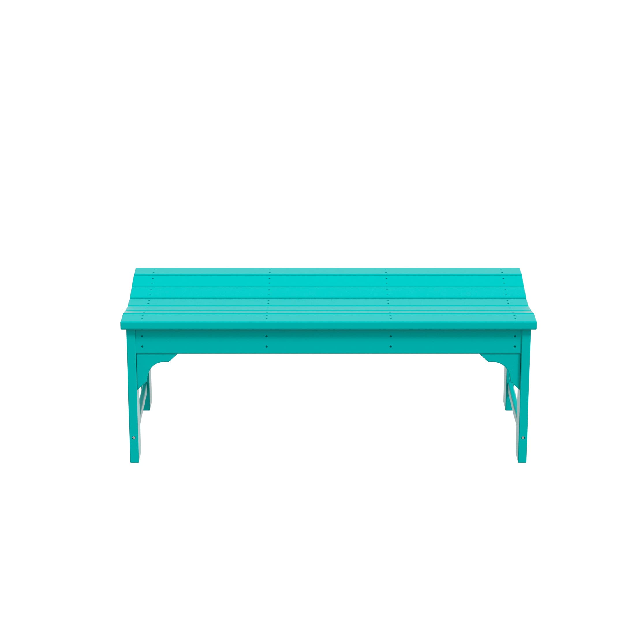 WestinTrends Malibu Outdoor Bench - All Weather Resistant Poly Lumber Backless Patio Garden Bench - Comfortable Adirondack Style Curved Seat in Turquoise - Perfect for Poolside, Garden, Deck and Outdoor Relaxation