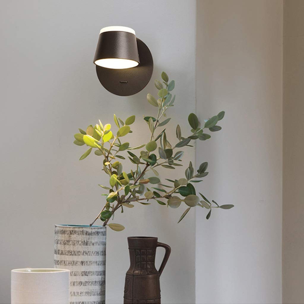 Modern LED Wall Lamps - Nordic Style Indoor Stair & Bedroom Wall Light with Switch, White/Black Wall Sconces for Reading - Perfect for Living Room, Hallway & Bedroom Lighting