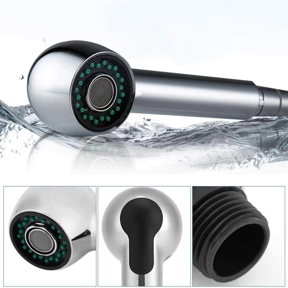 Pull-Out Spray Head Replacement for Kitchen Sink Faucet - 2 Function Shower Sprayer with G1/2 Male Thread Connection - Chrome Finish - Perfect for Washing Dishes, Fruits & Vegetables