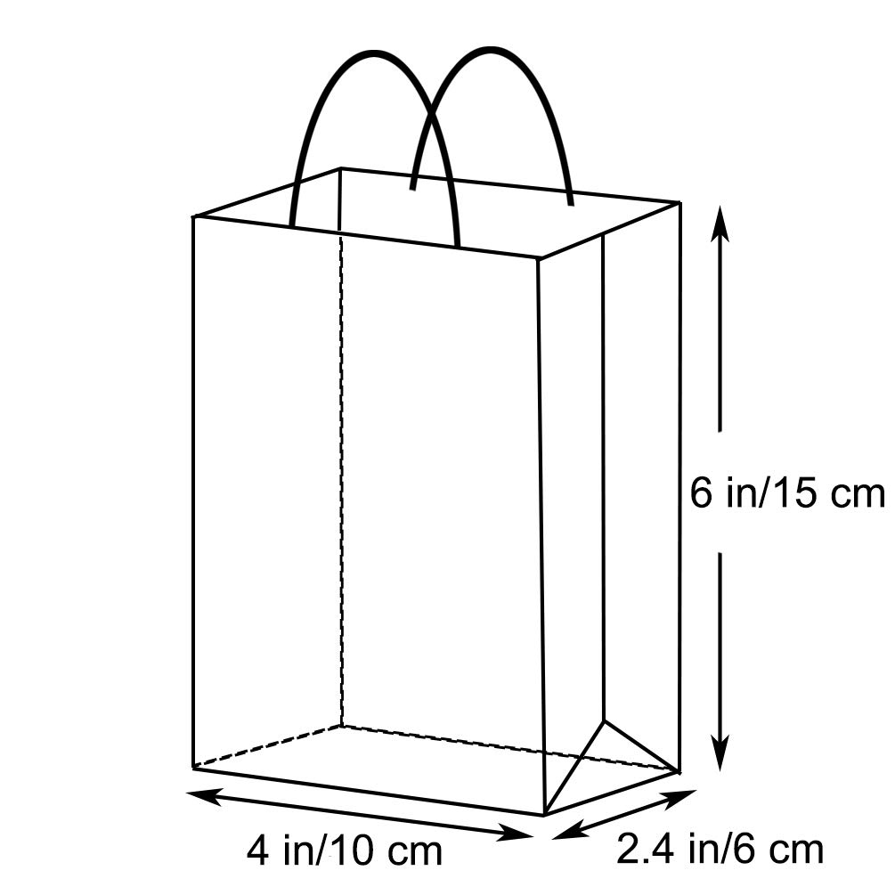 AZOWA 50-Pack Mini Kraft Paper Gift Bags with Handles - 4