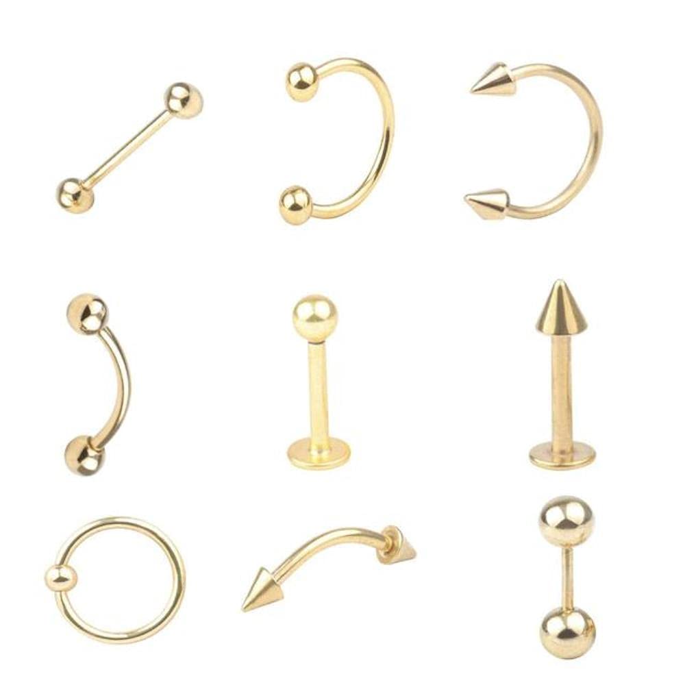 9pcs/lot 3D Nail Art Rhinestones - Punk Metal Alloy Dangle Nail Piercing Decorations for Dark Gothic Nail Designs (Gold) | Perfect for Halloween, Gothic Parties, and Edgy Nail Art Styles