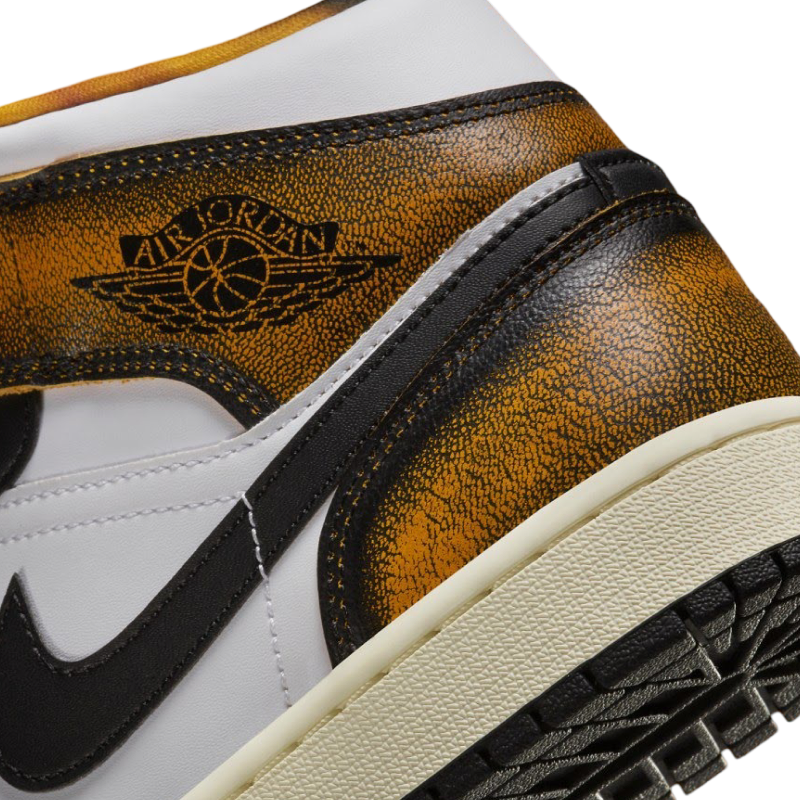 Air Jordan 1 Mid Orange Wear Away Sneakers - Men's Basketball Shoes for Streetwear & Casual Style | Perfect for Urban Fashion & Everyday Wear
