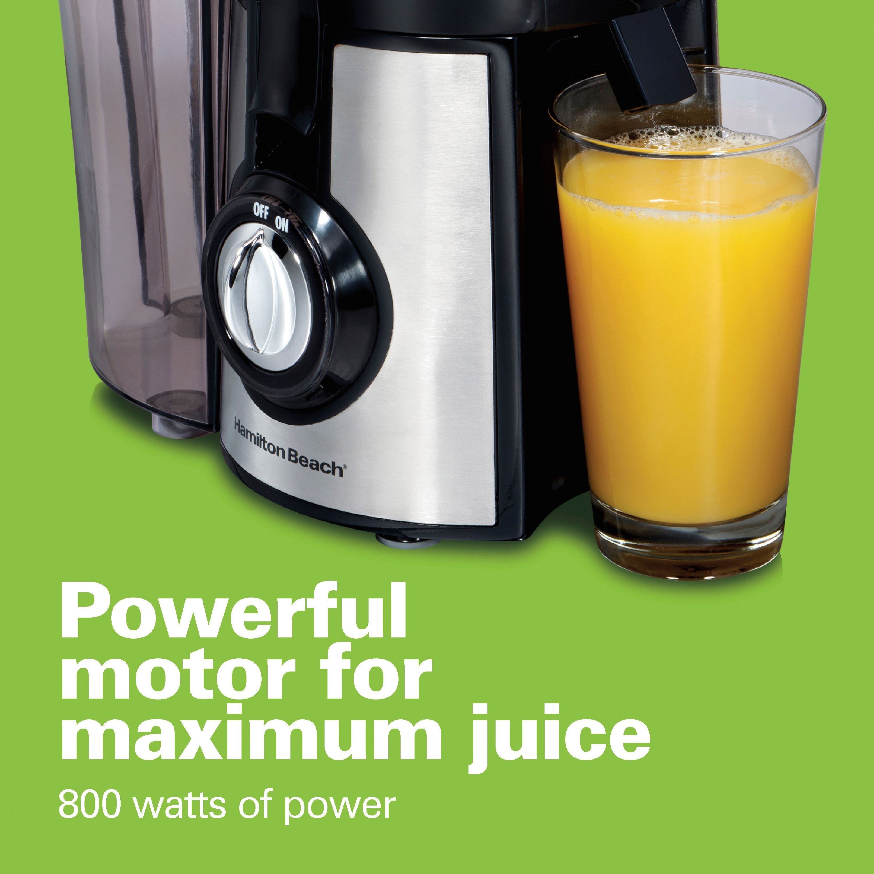 Hamilton Beach 800W Stainless Steel Big Mouth Juicer - Model 67608Z for Fresh Fruit & Vegetable Juicing at Home