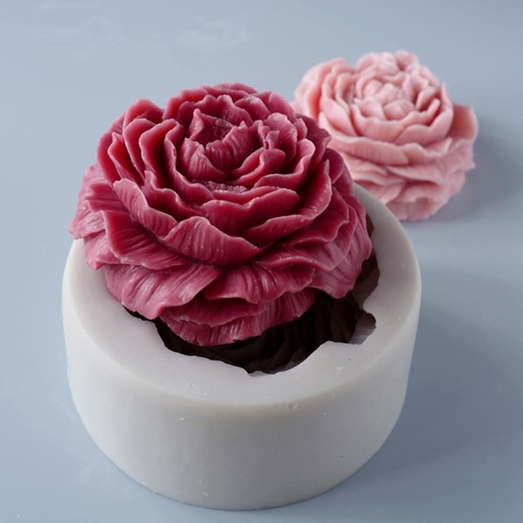 3D Peony Flower Silicone Mold for DIY Soap, Candle & Resin Crafts - Handmade Soap Molds, Candle Making Molds, Art Supplies for Home Decor & Wedding Favors