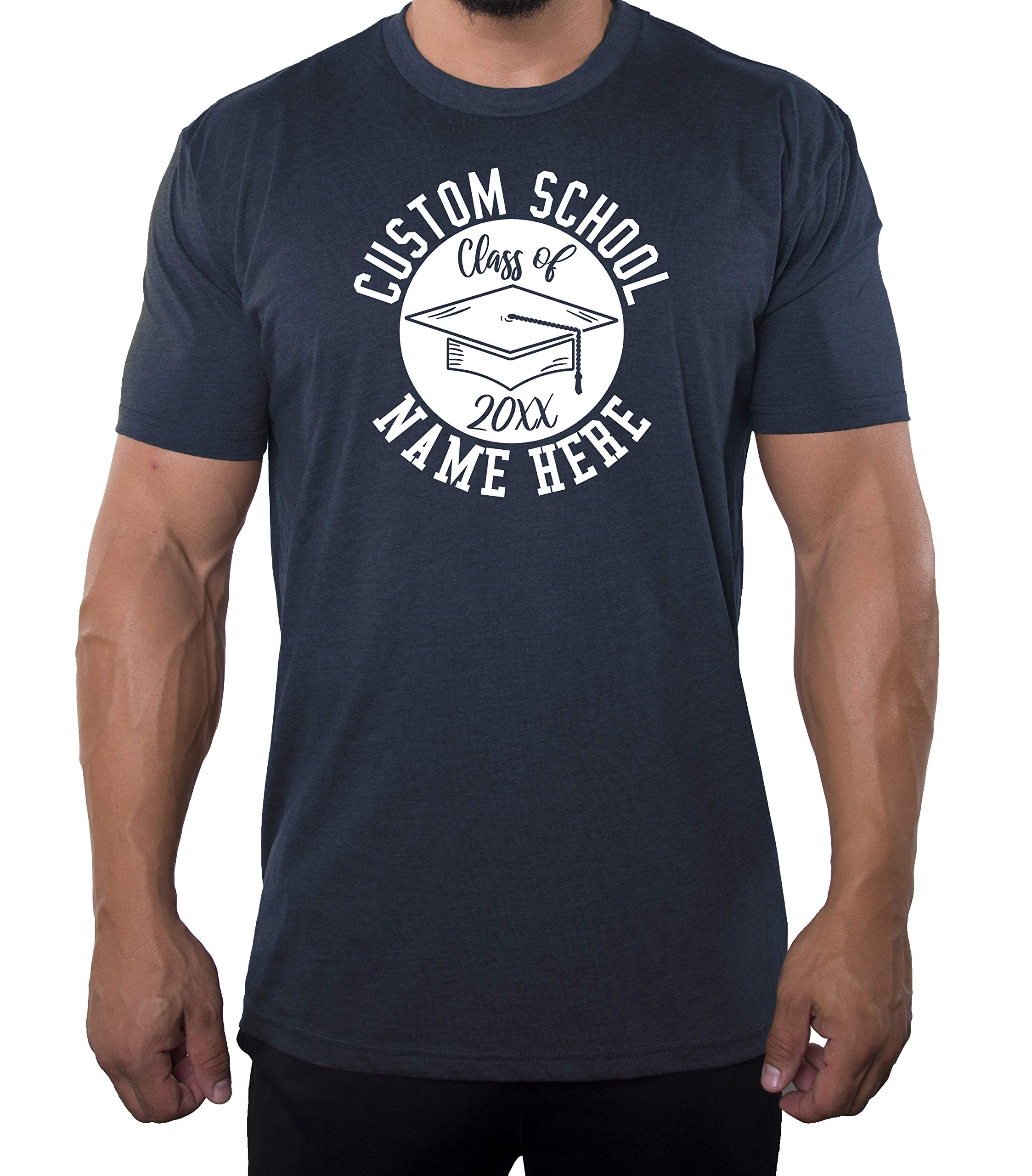 Customized Senior Class Graduation T-Shirts - Personalized School & Cap Designs for High School Seniors - Perfect for Yearbook Photos, Graduation Parties & Alumni Events