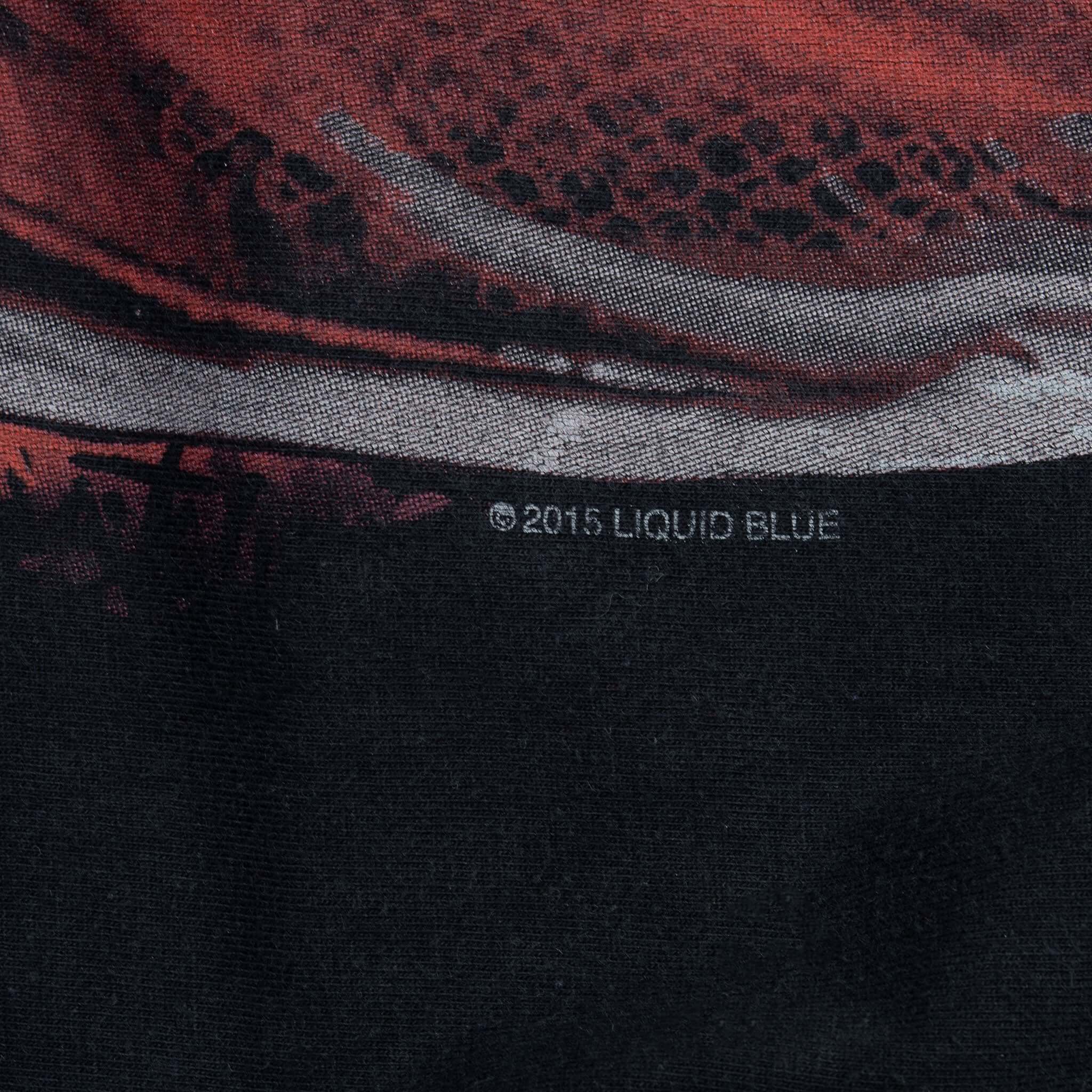Vintage Liquid Blue Dragon 2015 Graphic T-Shirt - 5XL Big & Tall Men's Tee - Soft Cotton Retro Band Tour Shirt for Concerts, Festivals & Casual Wear