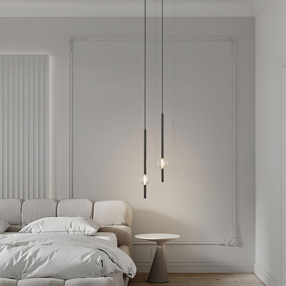 Modern Crystal LED Pendant Light - Dimmable Hanging Chandelier for Dining Room, Kitchen Island & Bedroom Decor | Energy Efficient Lighting Fixture