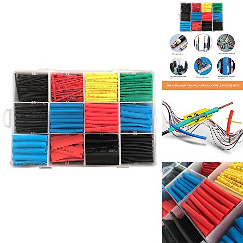 ALLOMN 560PCS Heat Shrink Tubing Kit - 2:1 Shrink Ratio, 5 Colors & 12 Sizes for Electrical Wire Insulation, Cable Wrapping & DIY Projects - Includes Durable Storage Box