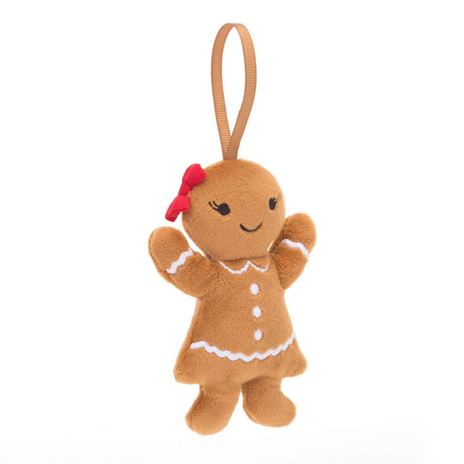 Festive Folly Hanging Decoration - Gingerbread Ruby Christmas Ornament for Tree & Home Decor - Perfect for Holiday Parties & Winter Decorations