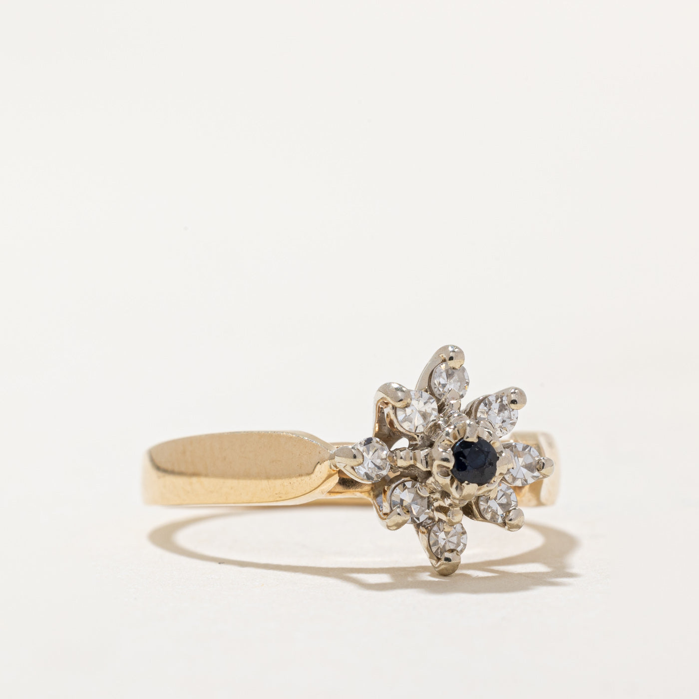 Elegant 0.14ctw Diamond & Sapphire Cocktail Ring for Women | Size 5.25 | 0.02ct Genuine Stones | Perfect for Evening Parties, Weddings & Special Occasions