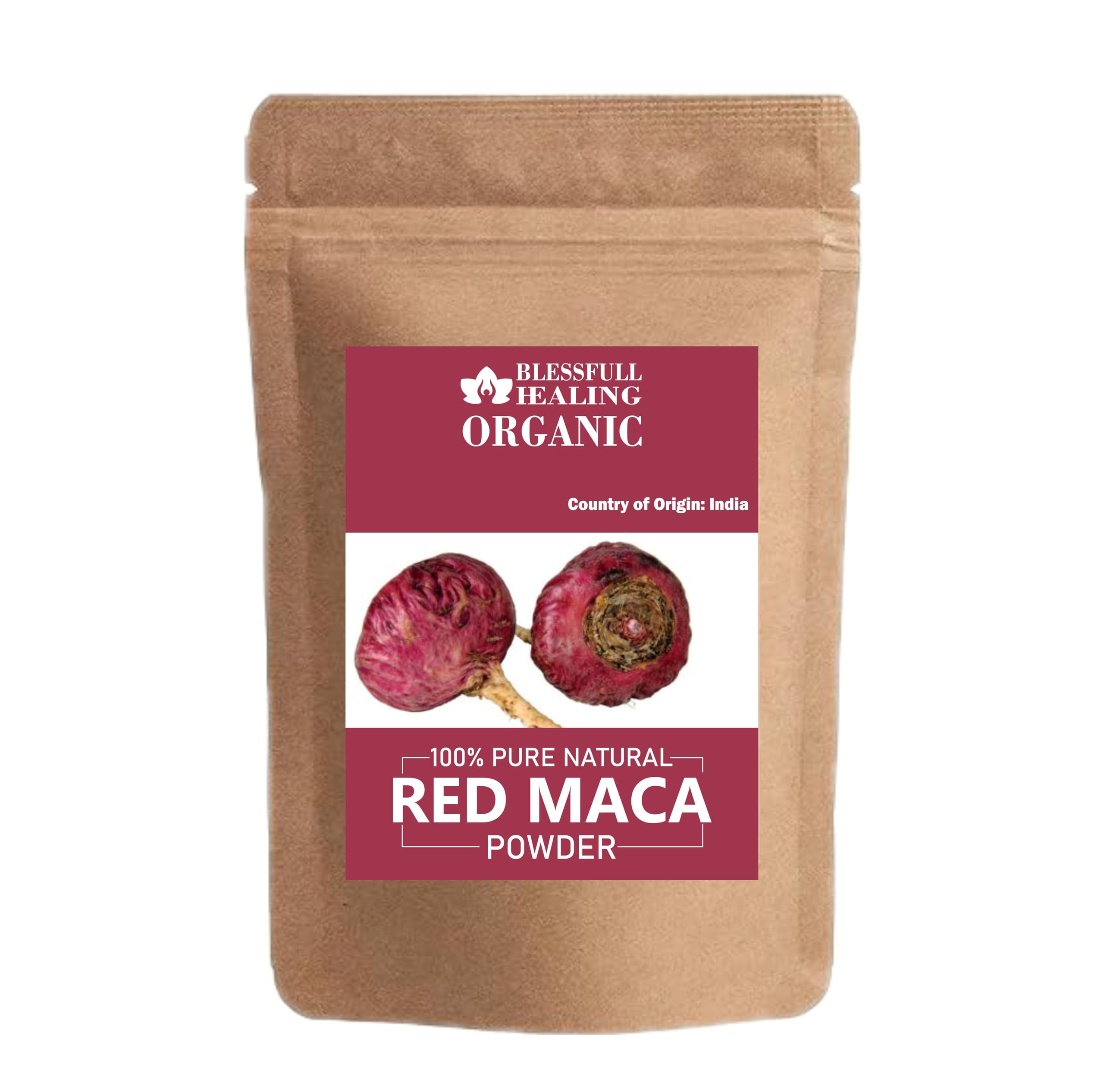 Organic Red Maca Powder 100% Pure Natural - 100g (3.52oz) - Energy Booster, Hormone Balance & Stress Relief - Perfect for Smoothies, Baking & Wellness Drinks