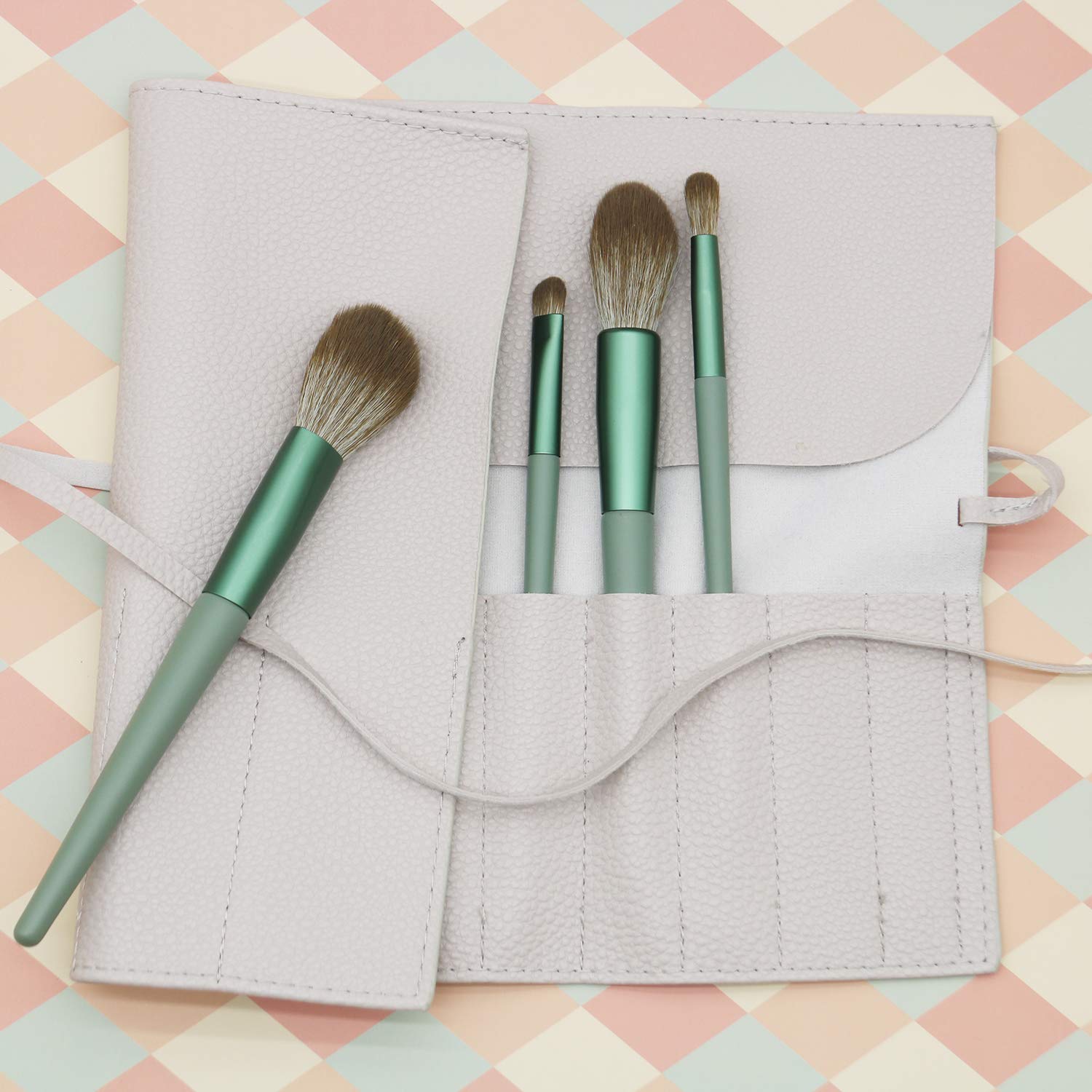 Premium PU Leather Makeup Brush Roll Case - Travel Cosmetic Brush Holder Organizer with Roll-Up Design for Artists & Professionals | Perfect for Travel, Home Storage & On-the-Go Makeup Application