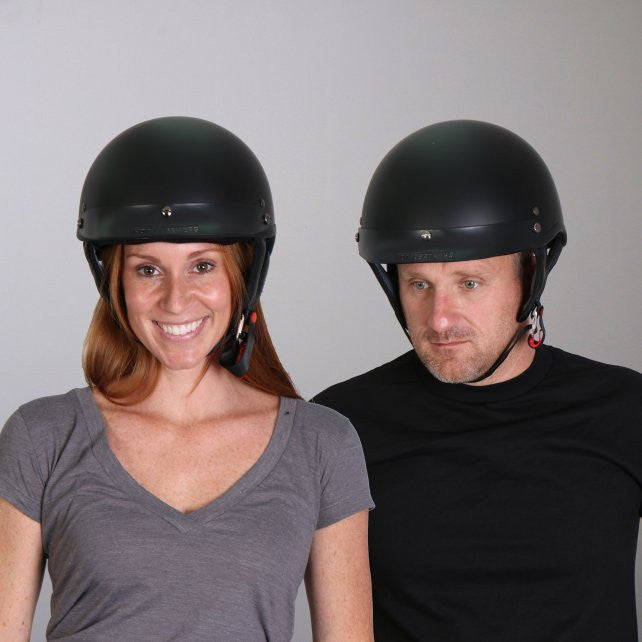 Hot Leathers D.O.T. Approved Flat Black Matte Motorcycle Helmet for Men & Women - Safe Riding Gear for Street Bikes, Cruisers and Touring