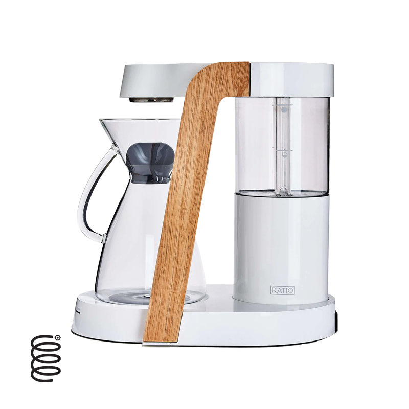 Ratio Eight Premium Coffee Brewer - Black & Ebony Wood Design - Perfect for Home, Office & Specialty Coffee Shops
