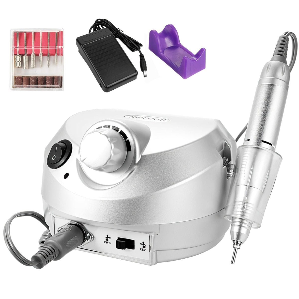 Professional 35000RPM Electric Nail Drill Machine for Manicure & Pedicure - High Speed Nail Art File Grinder with Sanding Tips & Polish Kit - Perfect for Salon, Home Use & DIY Nail Care